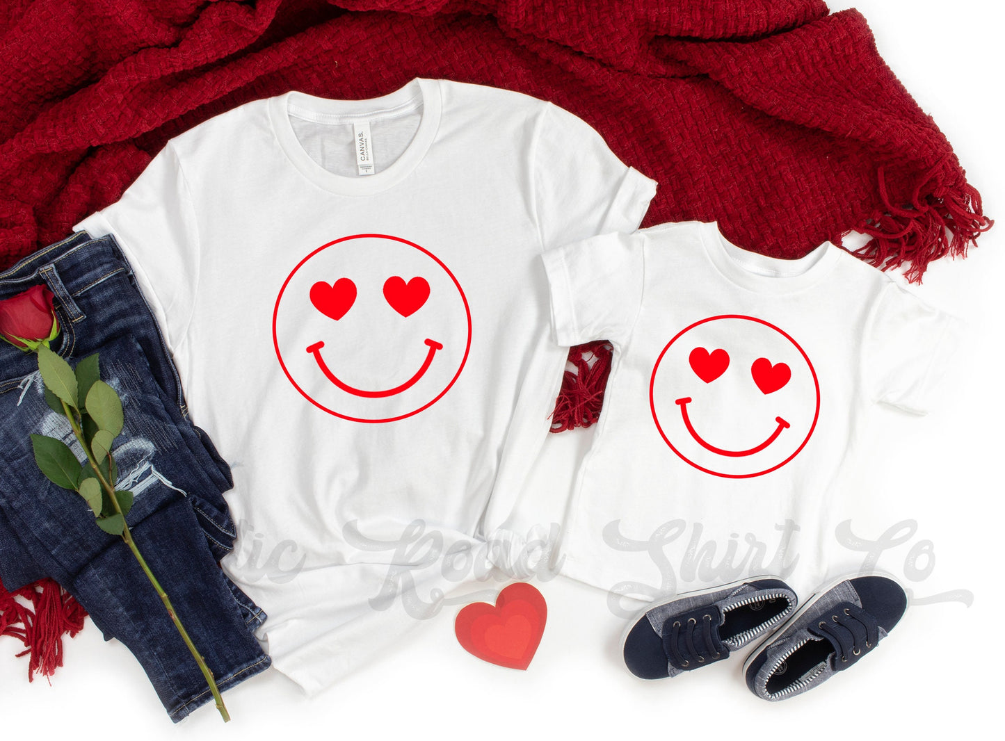 Smiley Face Valentines Shirt, Matching Valentines Shirts, First Valentines Day, Valentines Day Shirt, Girl Valentine Shirt, Mom Valentine