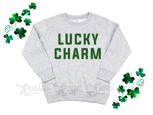 Lucky Charm Sweatshirt, St Patricks Day Sweatshirt, St Patricks Day Shirt Kids, Girls St Patricks Day Shirt, Toddler St Patricks Day Shirt