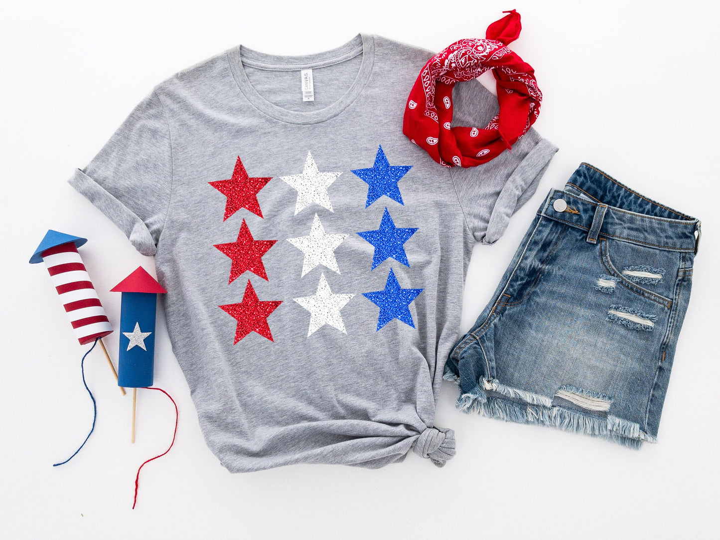 4th of July T-shirt, Ladies Patriotic Shirt, Independence Day T-shirt, Fourth of July Shirt, Bella Canvas T-shirt