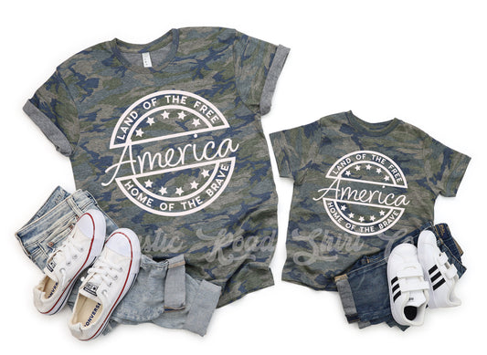 Camo 4th of July T-shirt, Fourth of July Shirt, Independence Day T-shirt, 4th of July Shirt, Matching Fourth of July Shirt