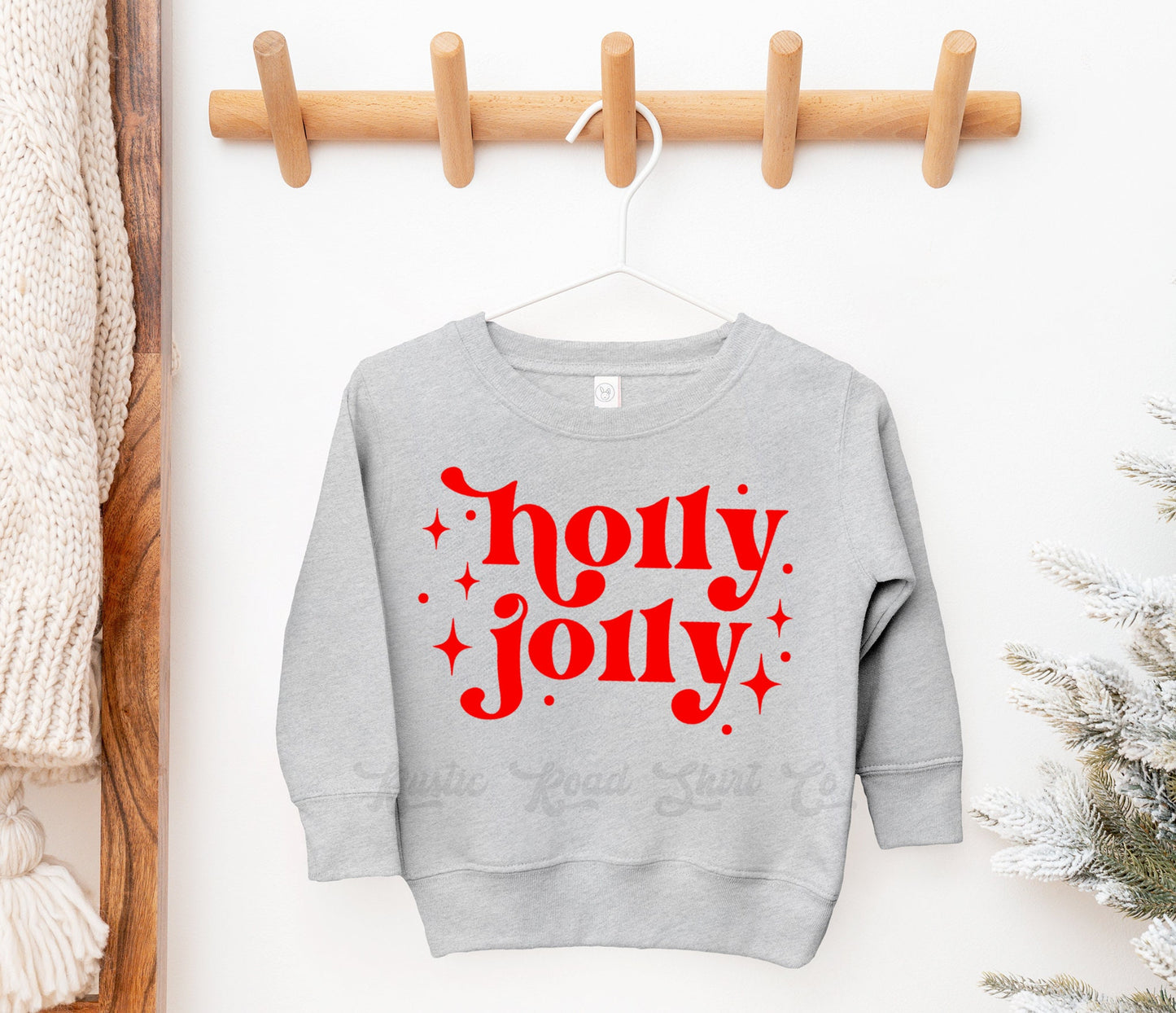 Holly Jolly Sweatshirt, Kids Christmas Shirt, Toddler Christmas Shirt, Christmas Tree Farm Shirt, Matching Family Christmas Shirts