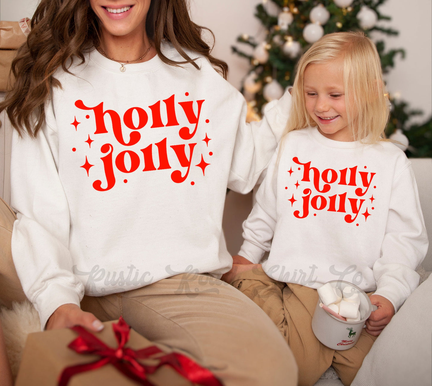 Holly Jolly Sweatshirt, Kids Christmas Shirt, Toddler Christmas Shirt, Christmas Tree Farm Shirt, Matching Family Christmas Shirts