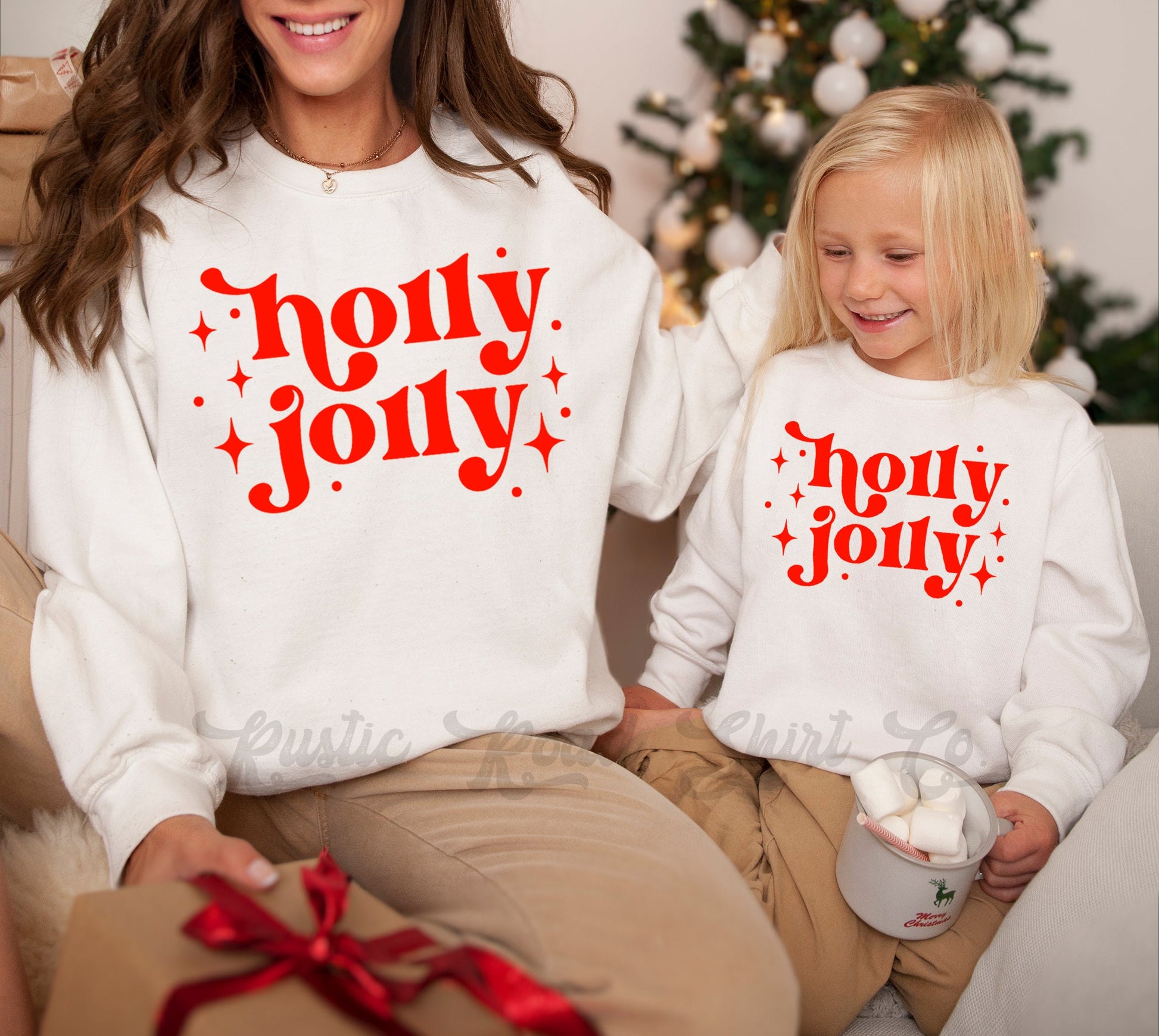 Holly Jolly Sweatshirt, Kids Christmas Shirt, Toddler Christmas Shirt, Christmas Tree Farm Shirt, Matching Family Christmas Shirts