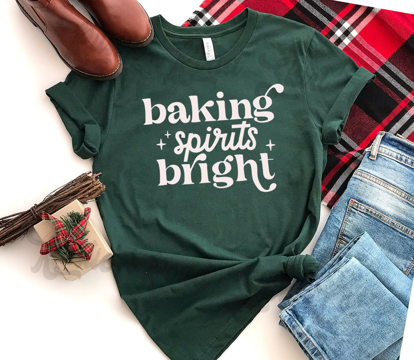 Baking Spirits Bright Shirt, Christmas Cookie Shirts, Matching Family Christmas Shirts, Christmas Tee, Holiday Shirt, Women's Christmas,