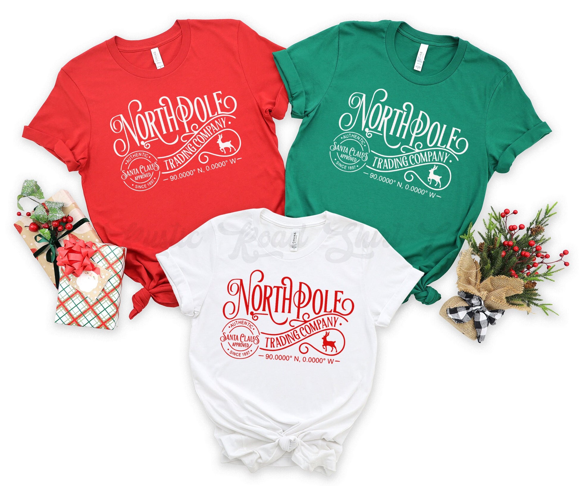 North Pole Trading Shirt, Matching Family Christmas Shirts, Christmas Tee, Holiday Shirt, Women's Christmas,