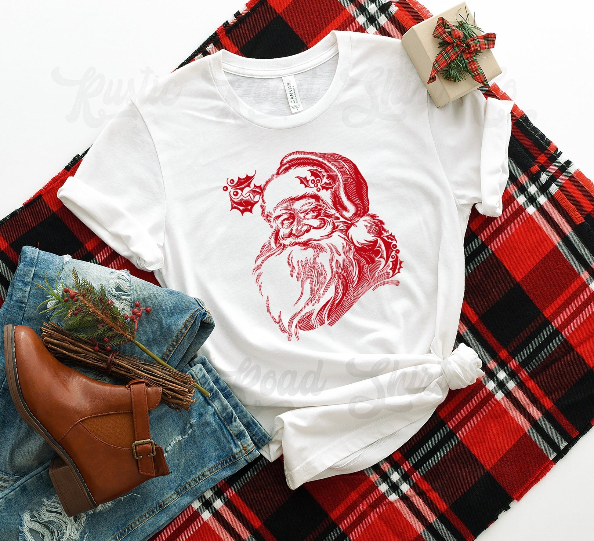 Vintage Santa Shirt, Matching Family Christmas Shirts, Christmas Tee, Holiday Shirt, Women's Christmas,