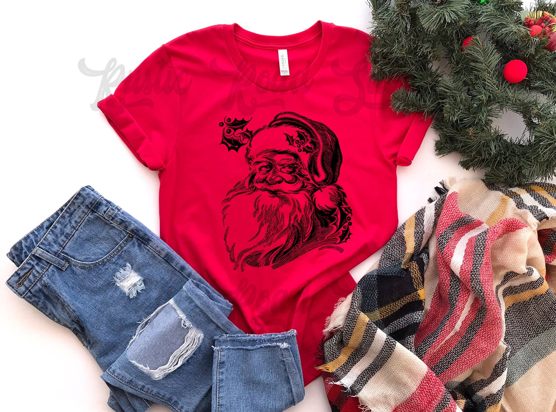 Vintage Santa Shirt, Matching Family Christmas Shirts, Christmas Tee, Holiday Shirt, Women's Christmas,