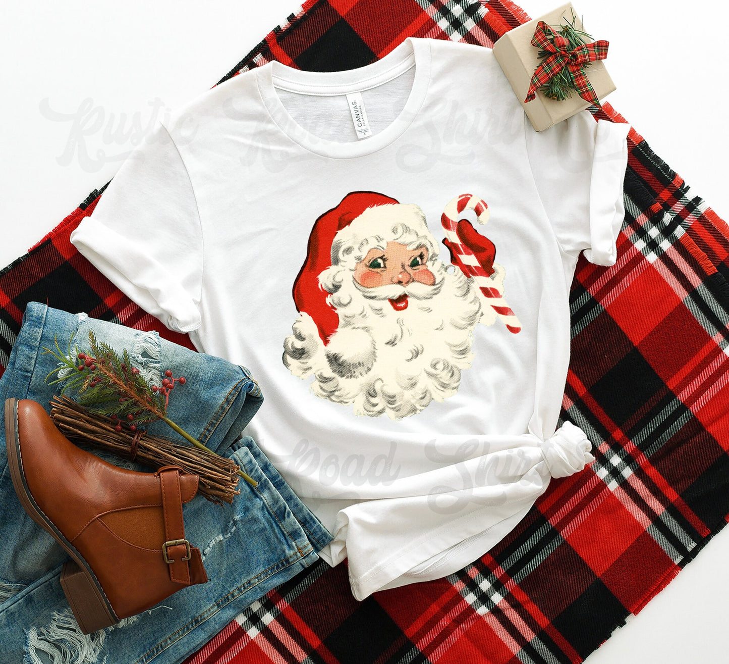 Vintage Santa Shirt, Matching Family Christmas Shirts, Christmas Tee, Holiday Shirt, Women's Christmas,