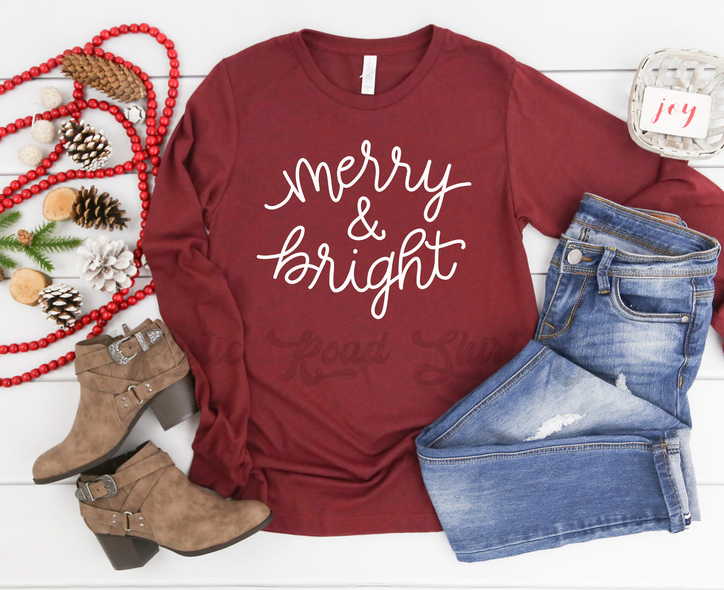 Merry and Bright Shirt, Women's Christmas Shirt, Matching Family Christmas Shirts, Holiday Shirts, Christmas Long Sleeve
