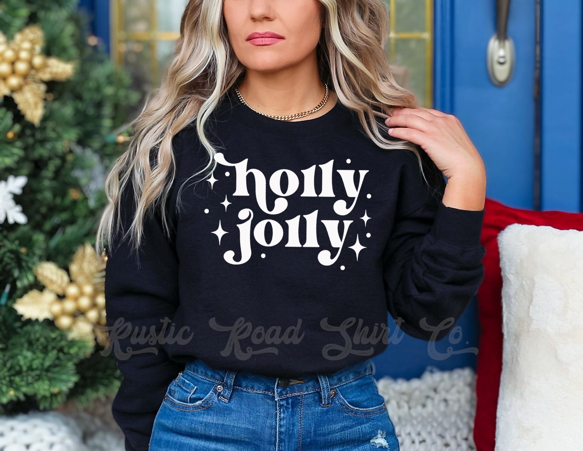 Holly Jolly Sweatshirt, Kids Christmas Shirt, Toddler Christmas Shirt, Christmas Tree Farm Shirt, Matching Family Christmas Shirts