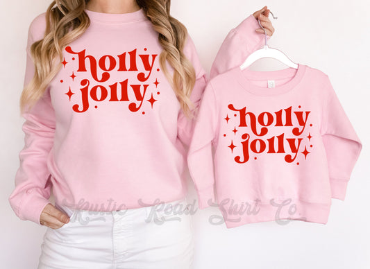 Holly Jolly Sweatshirt, Kids Christmas Shirt, Toddler Christmas Shirt, Christmas Tree Farm Shirt, Matching Family Christmas Shirts