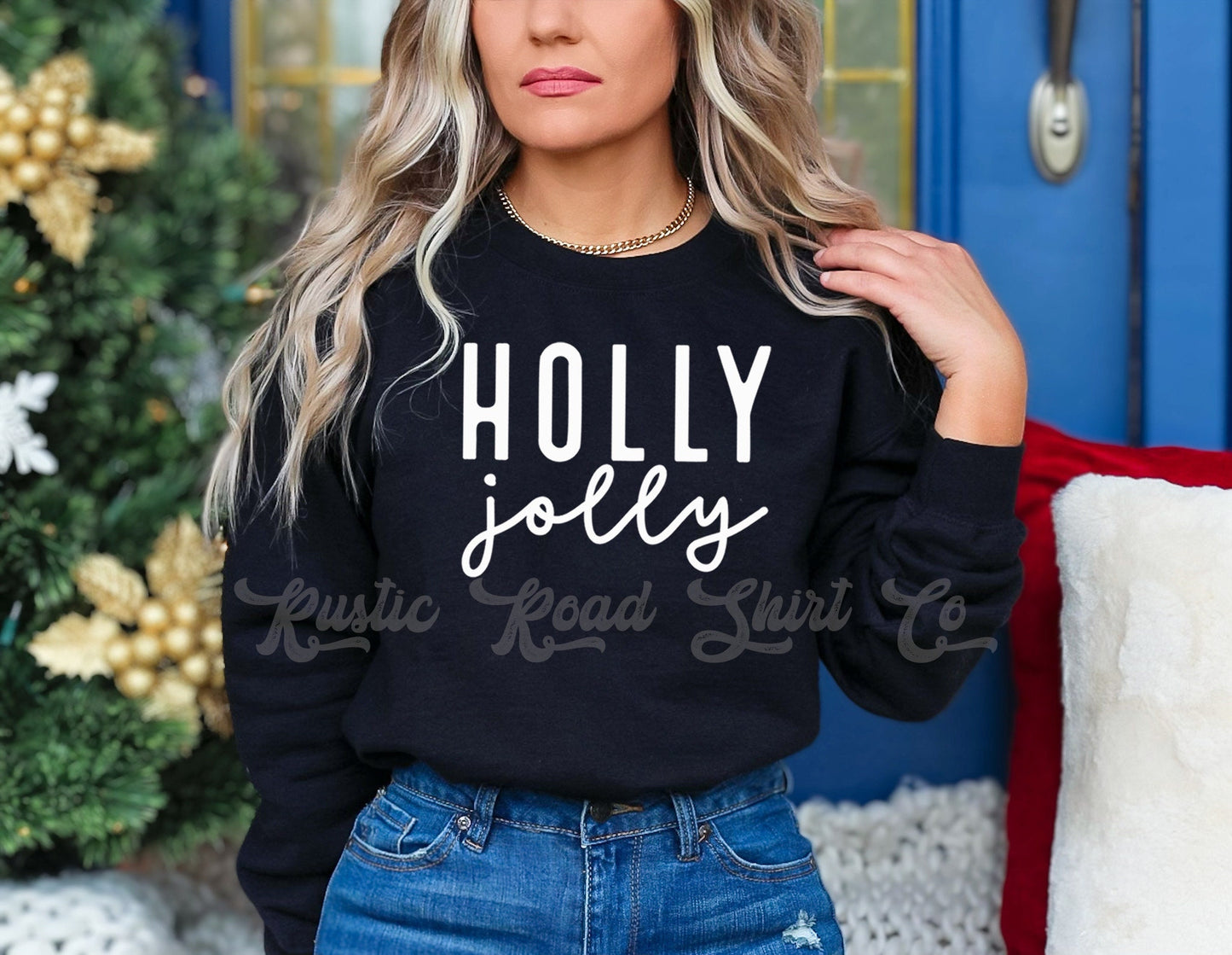 Holly Jolly Sweatshirt, Kids Christmas Shirt, Toddler Christmas Shirt, Christmas Tree Farm Shirt, Matching Family Christmas Shirts