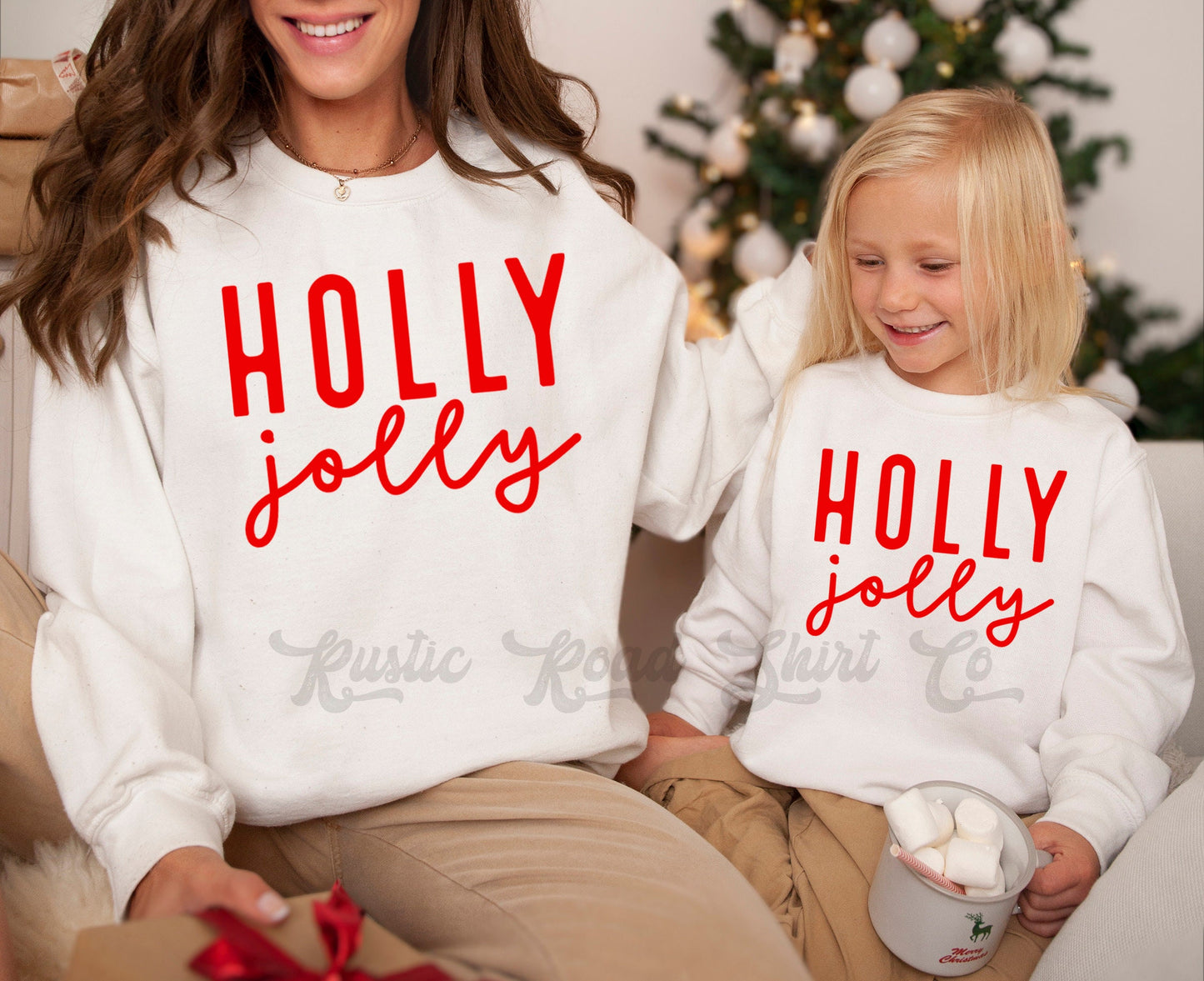 Holly Jolly Sweatshirt, Kids Christmas Shirt, Toddler Christmas Shirt, Christmas Tree Farm Shirt, Matching Family Christmas Shirts