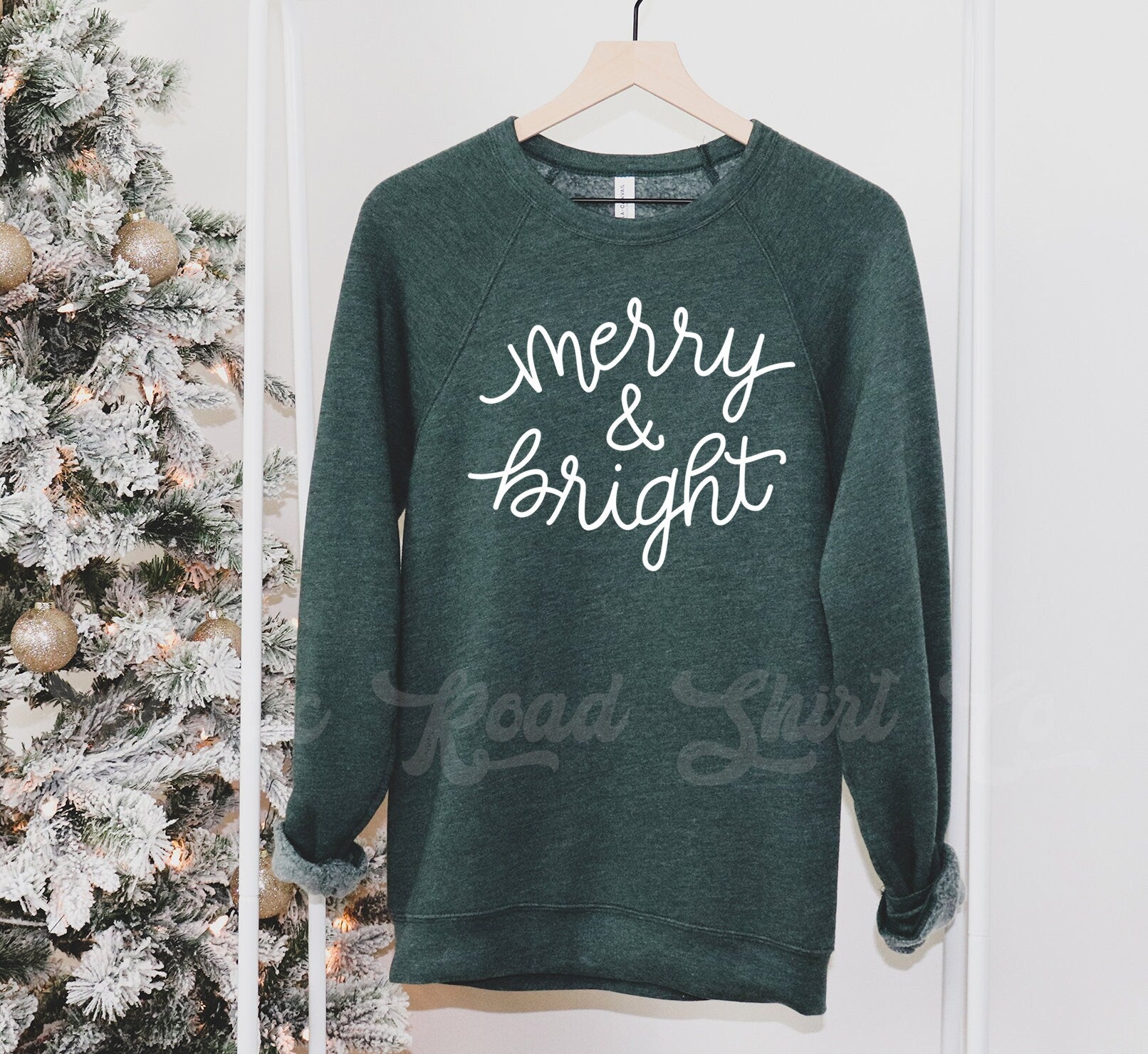 Merry and Bright Sweatshirt, Christmas Sweatshirt, Christmas Sweater, Women's Christmas Sweatshirt, Toddler Christmas Sweatshirt