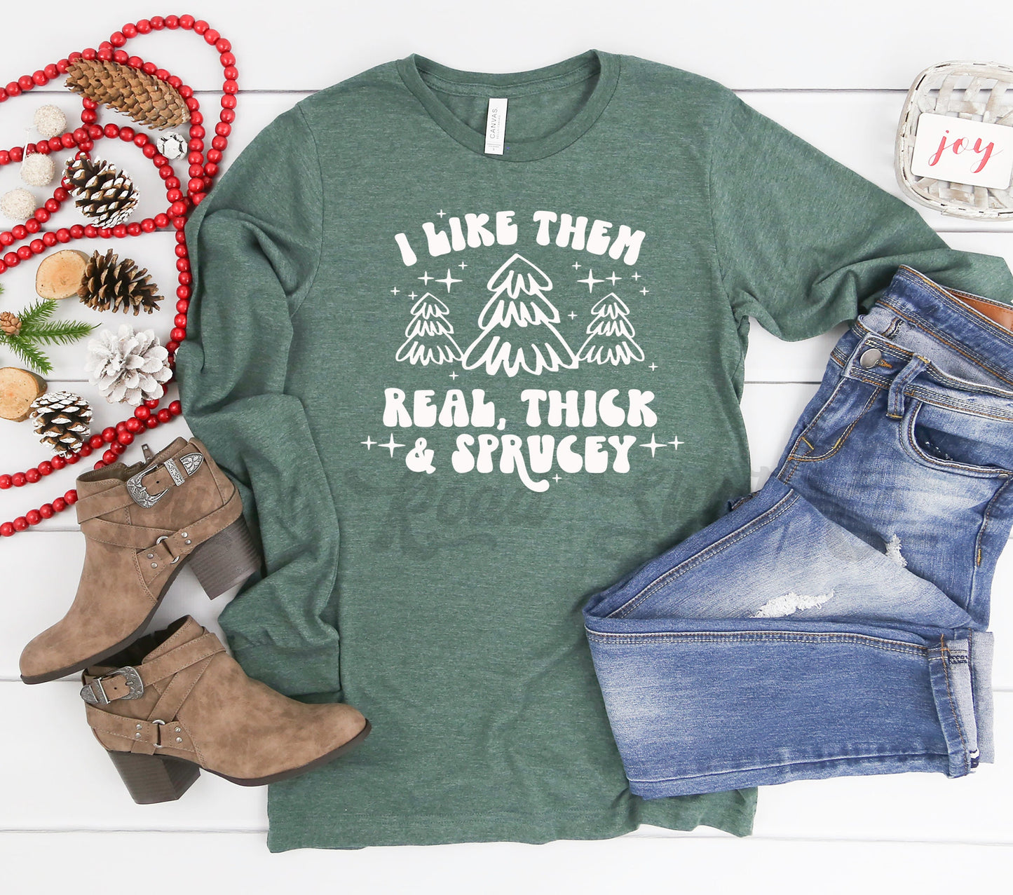 Thick and Sprucey Shirt, Women's Christmas Long Sleeve, Matching Family Christmas Shirts, Holiday Shirts, Christmas Long Sleeve