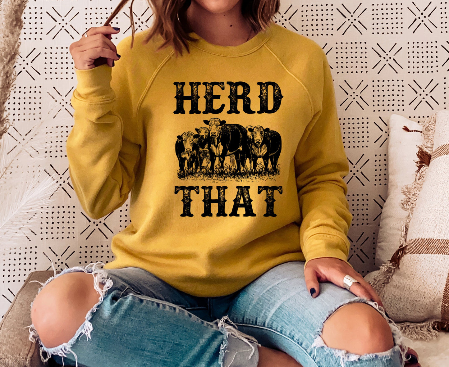 Herd That Sweatshirt, Cowgirl Shirt, Western Graphic Tee, Vintage Cowgirl Shirt, Farm Girl Shirt, Rodeo Shirt