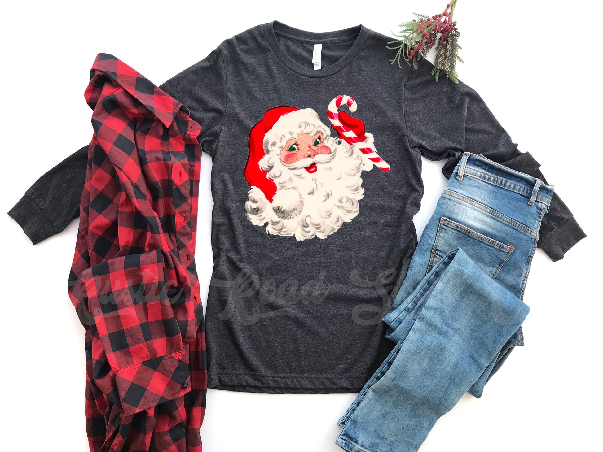 Retro Santa Shirt, Vintage Santa Shirt, Christmas Long Sleeve Shirt, Women's Christmas Long Sleeve