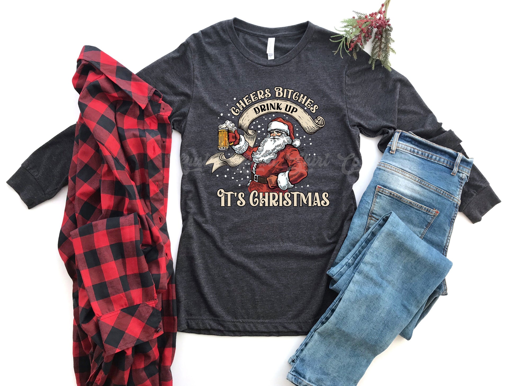Vintage Santa Shirt, Funny Christmas Shirt, Women's Christmas Shirt, Holiday Shirts, Christmas Long Sleeve