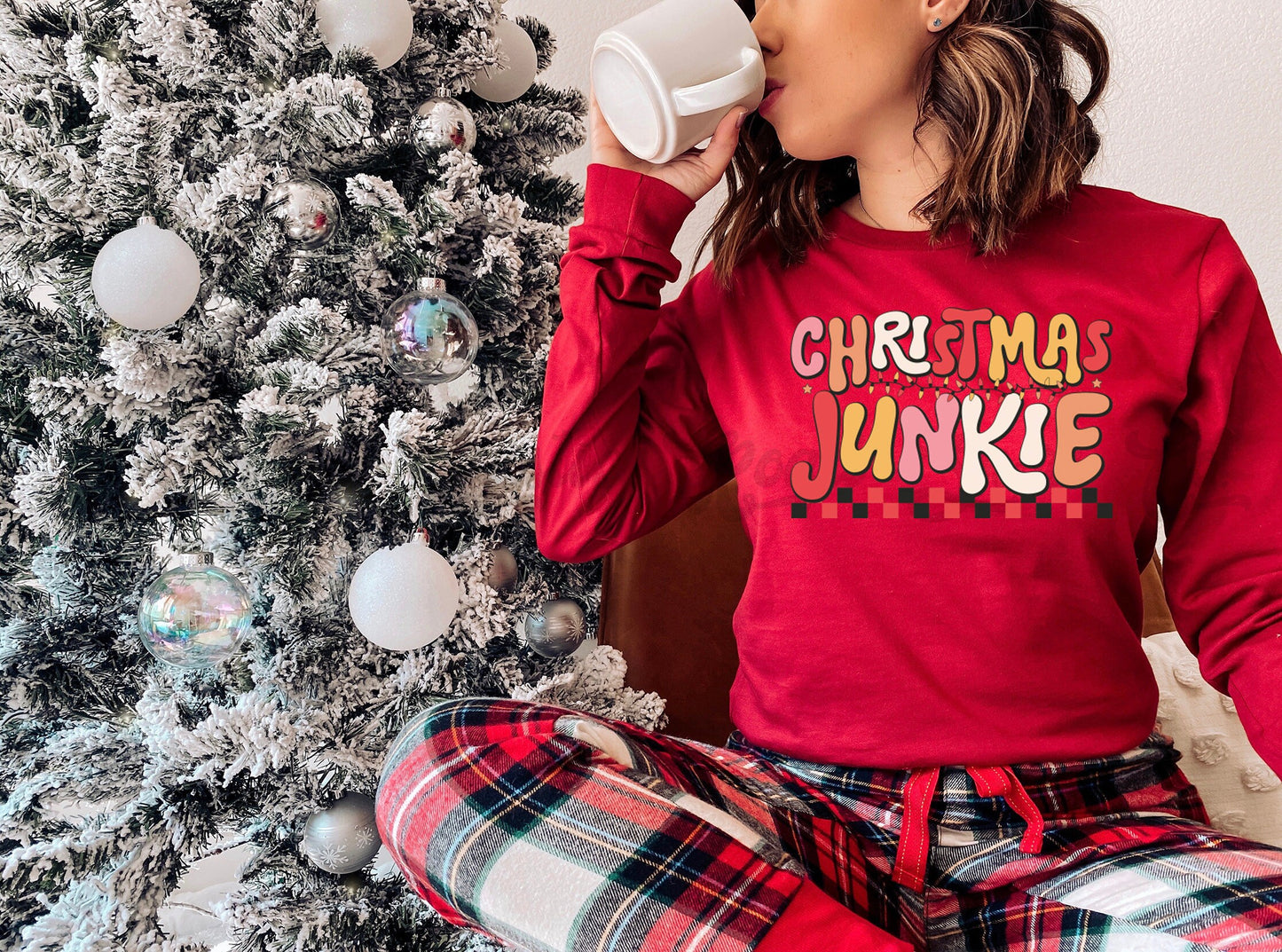 Christmas Junkie Shirt, Funny Christmas Shirt, Women's Christmas Shirt, Matching Family Christmas Shirts, Christmas Long Sleeve