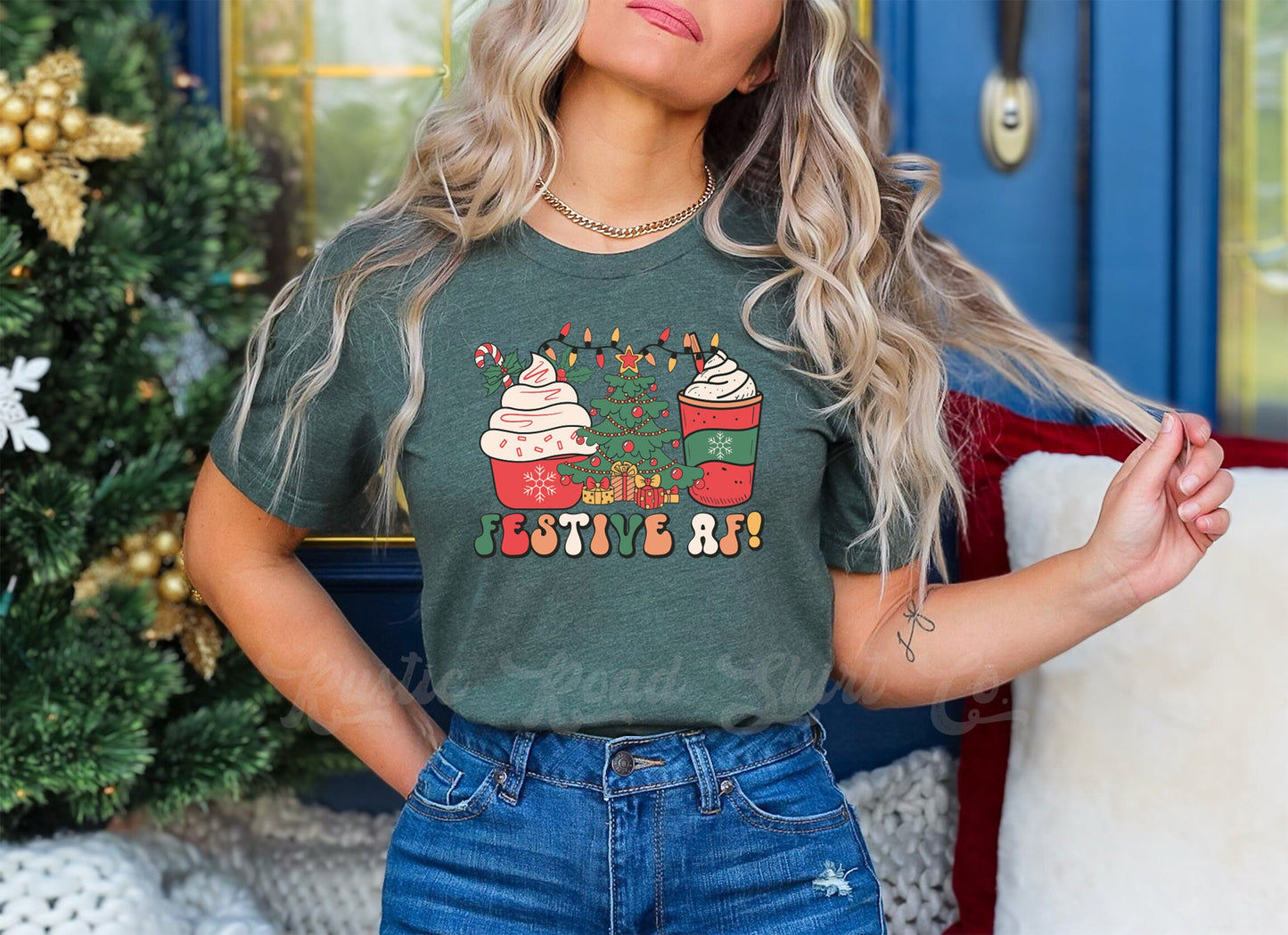 Festive AF Shirt, Funny Christmas Shirt, Matching Family Christmas Shirts, Christmas Tee, Holiday Shirt, Women's Christmas,