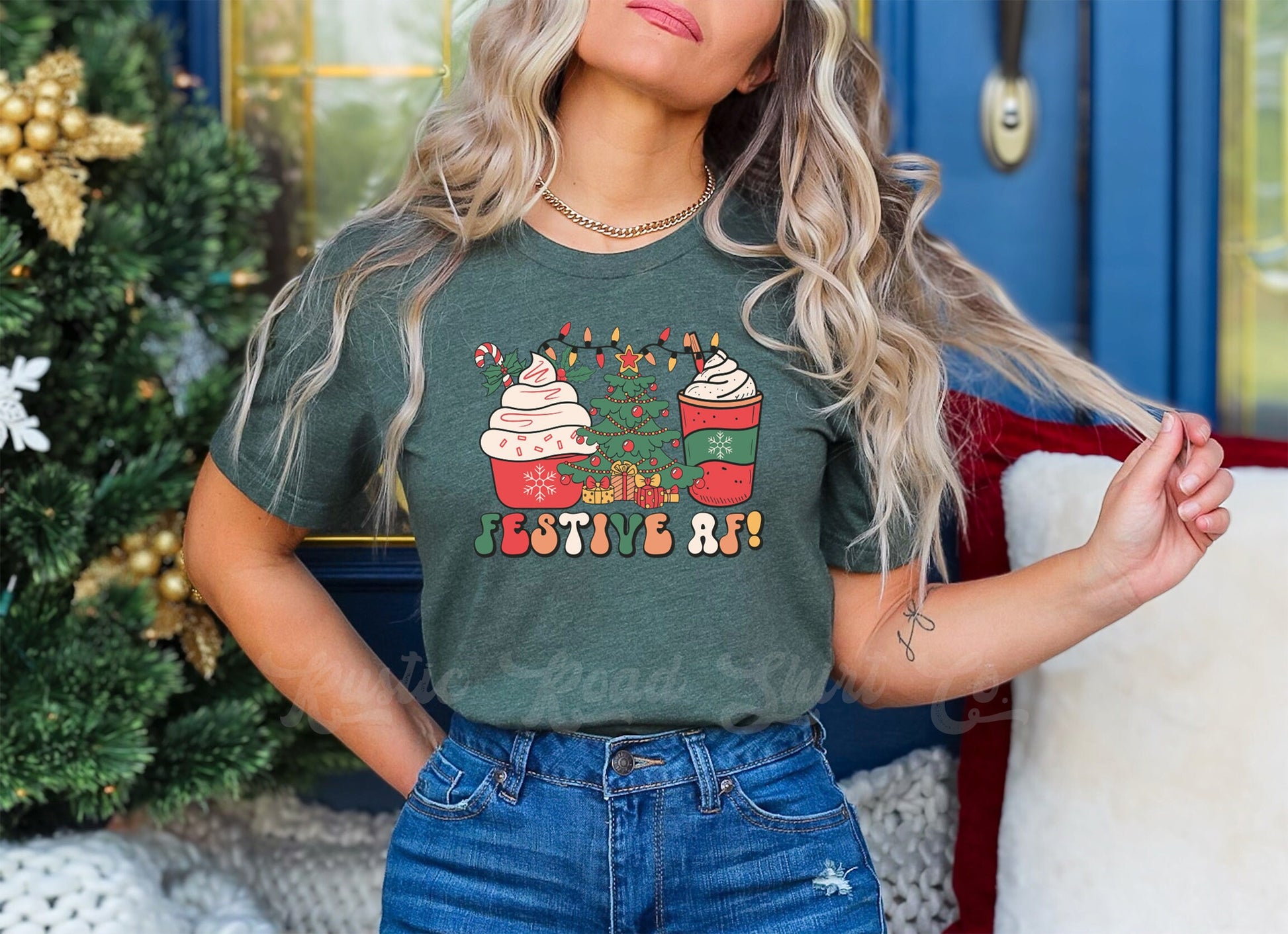 Festive AF Shirt, Funny Christmas Shirt, Matching Family Christmas Shirts, Christmas Tee, Holiday Shirt, Women's Christmas,