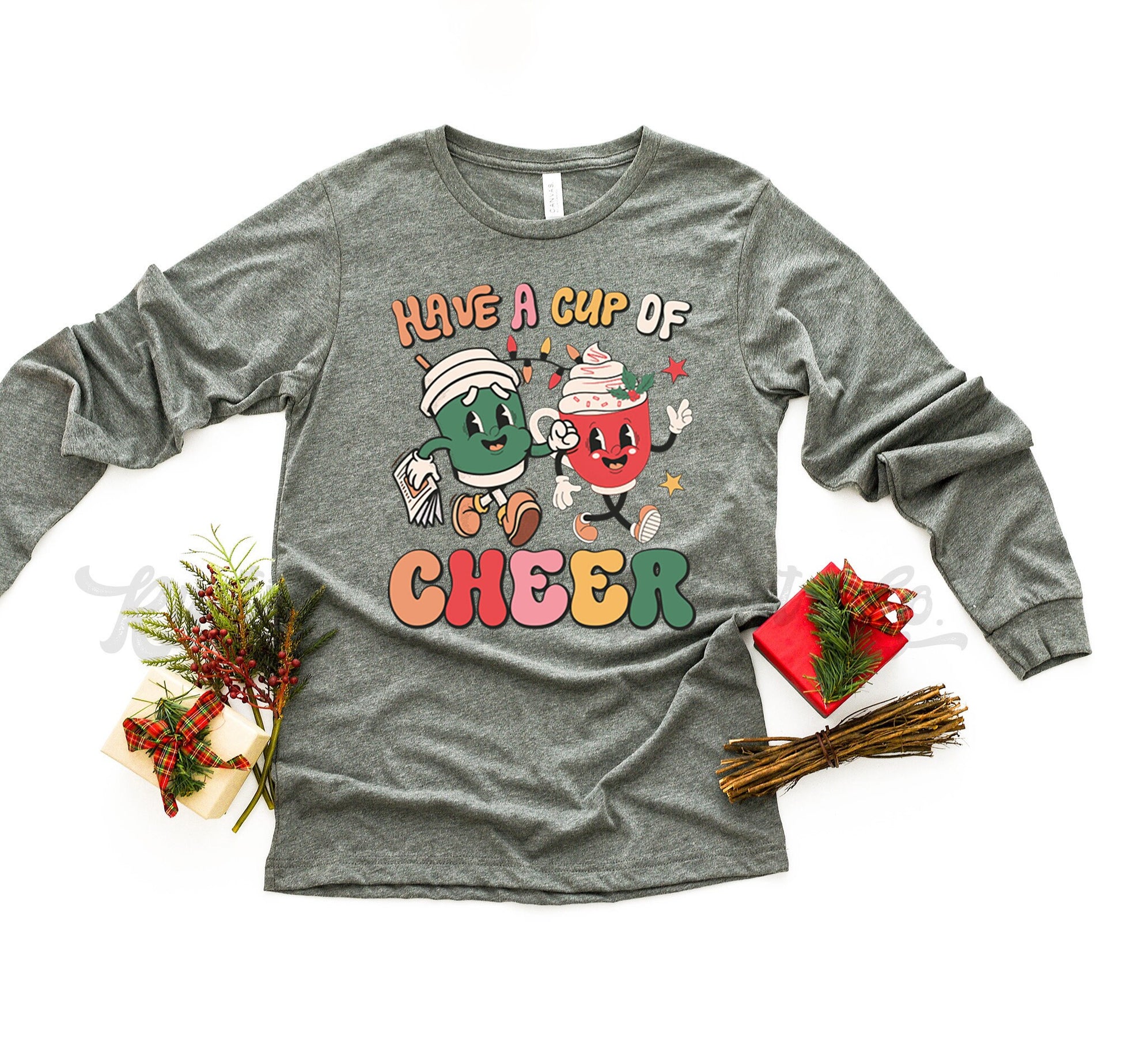 Have a Cup of Cheer, Coffee Christmas Shirt, Women's Christmas Shirt, Matching Family Christmas Shirts, Christmas Long Sleeve