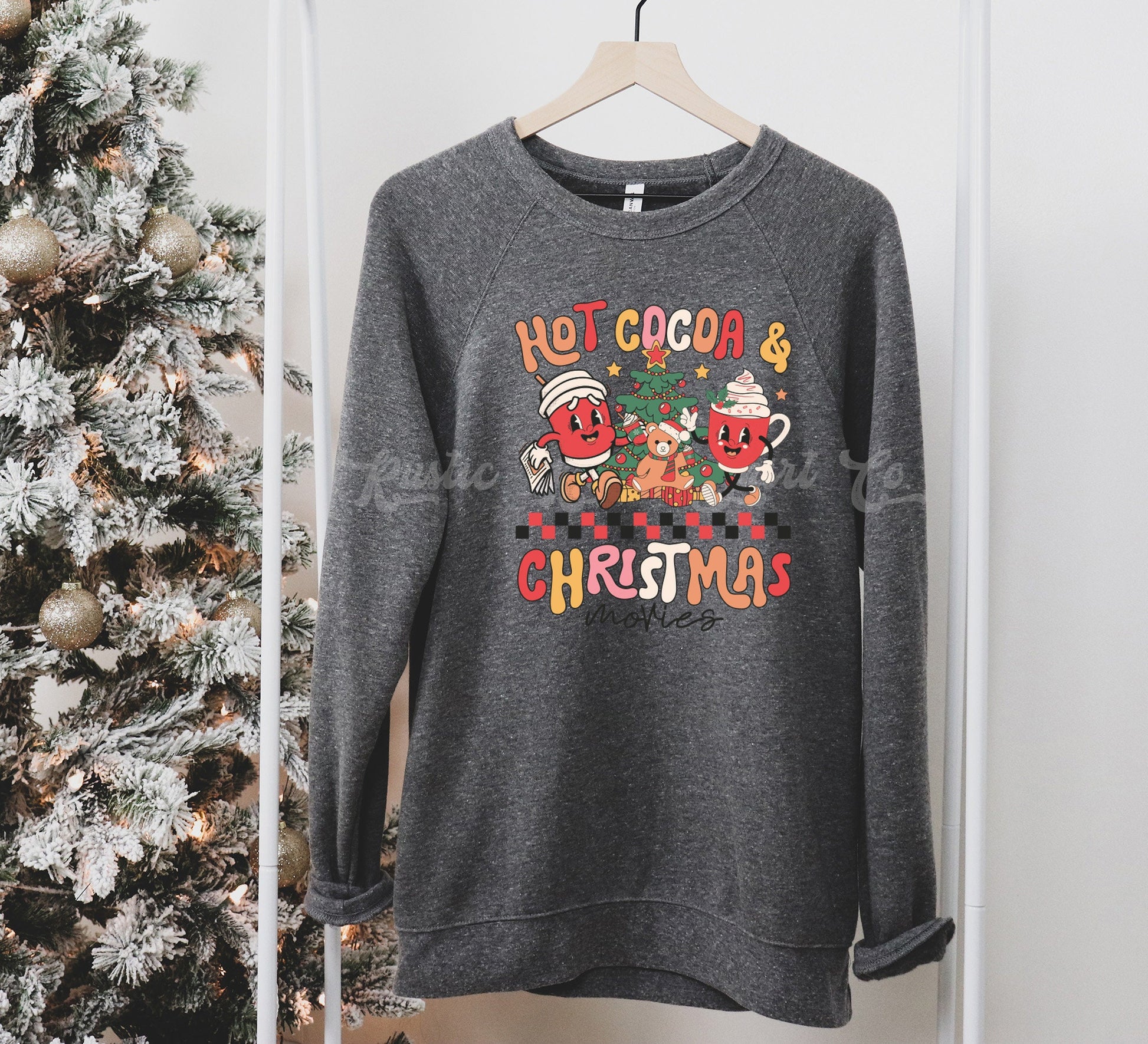 Christmas Movies Sweatshirt, Christmas Coffee Shirt, Christmas Sweatshirt, Holiday Sweater, Women's Christmas Sweater