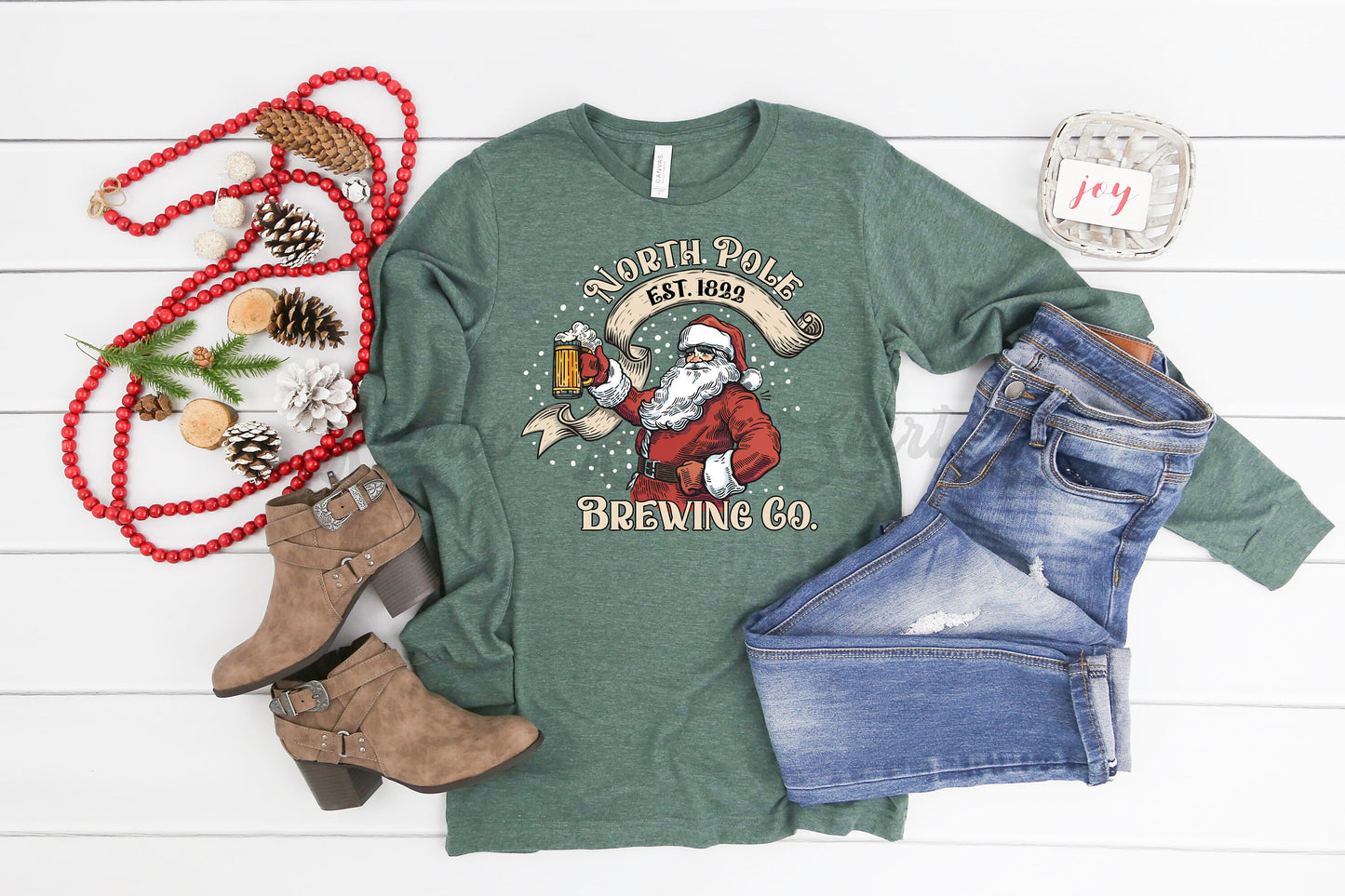 North Pole Brewing Co Shirt, Funny Christmas Shirt, Women's Christmas Shirt, Matching Family Christmas Shirts, Christmas Long Sleeve