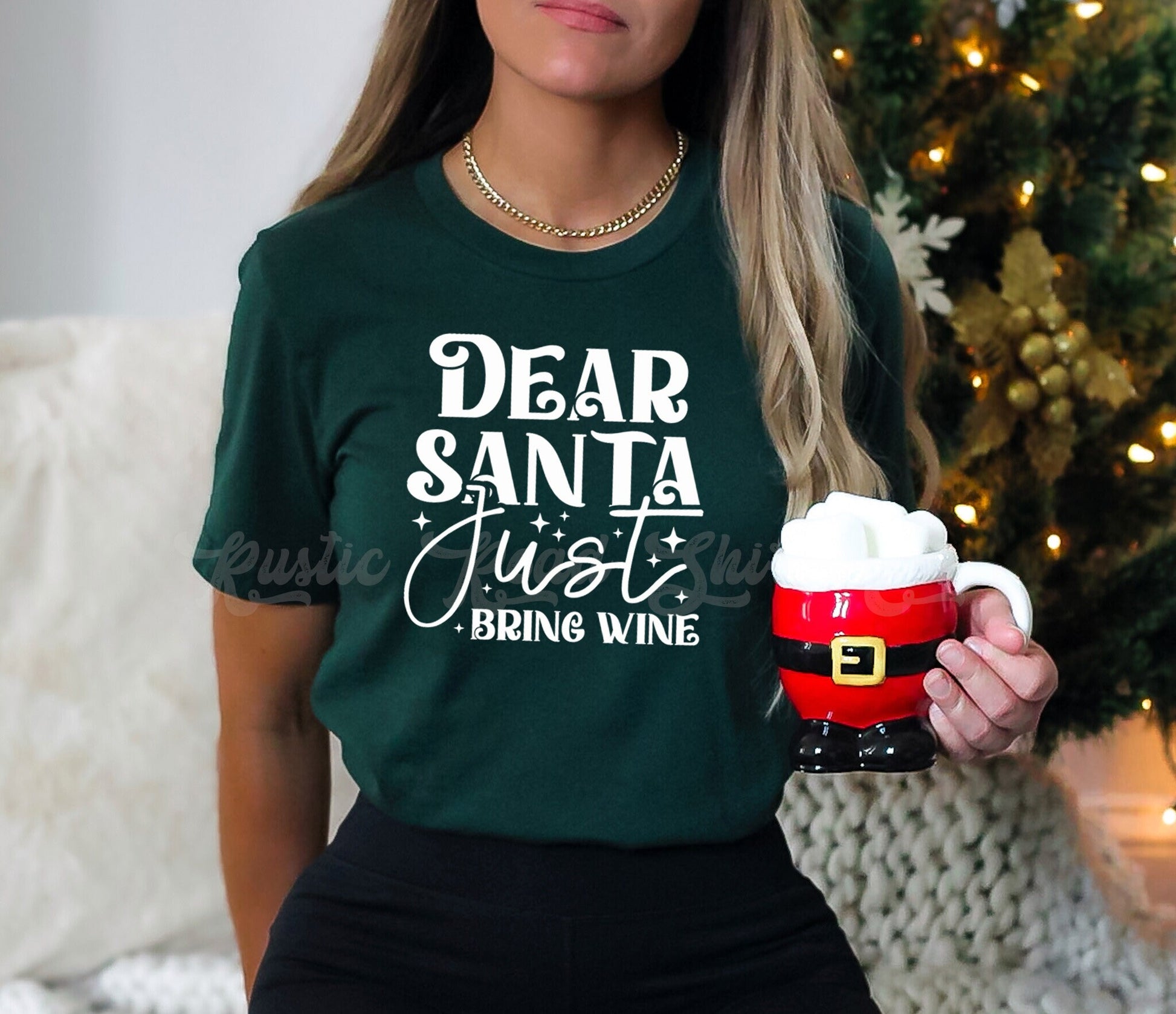 Dear Santa Just Bring Wine Shirt, Funny Christmas Shirt, Matching Family Christmas Shirts, Christmas Tee, Holiday Shirt, Women's Christmas,