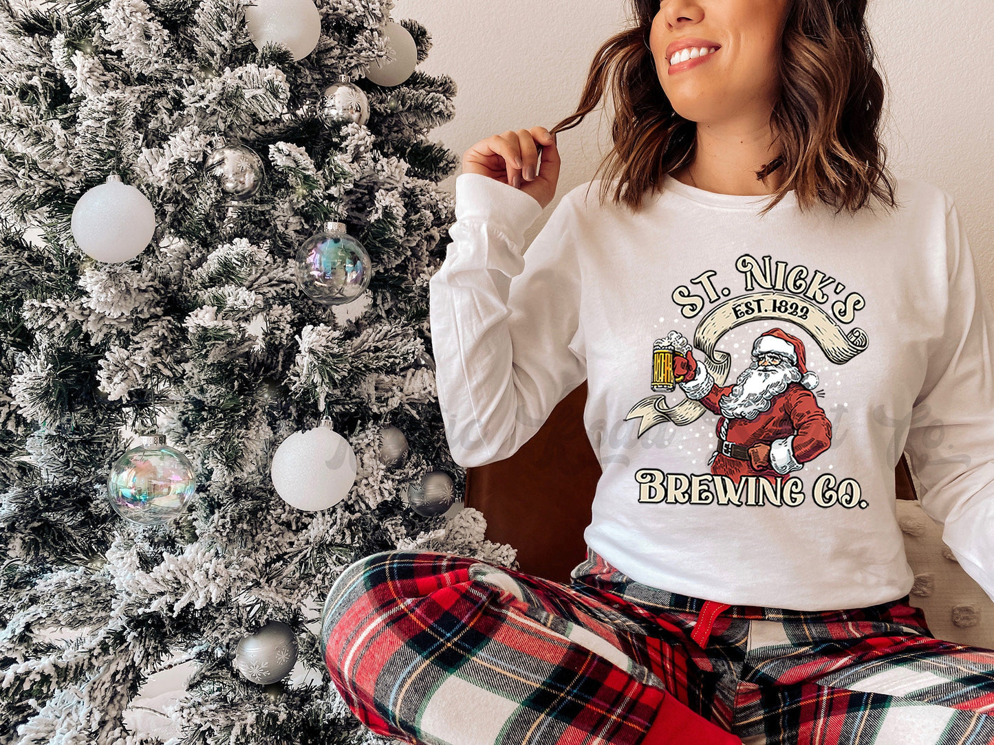St Nicks Brewing Co Shirt, Funny Christmas Shirt, Women's Christmas Shirt, Matching Family Christmas Shirts, Christmas Long Sleeve