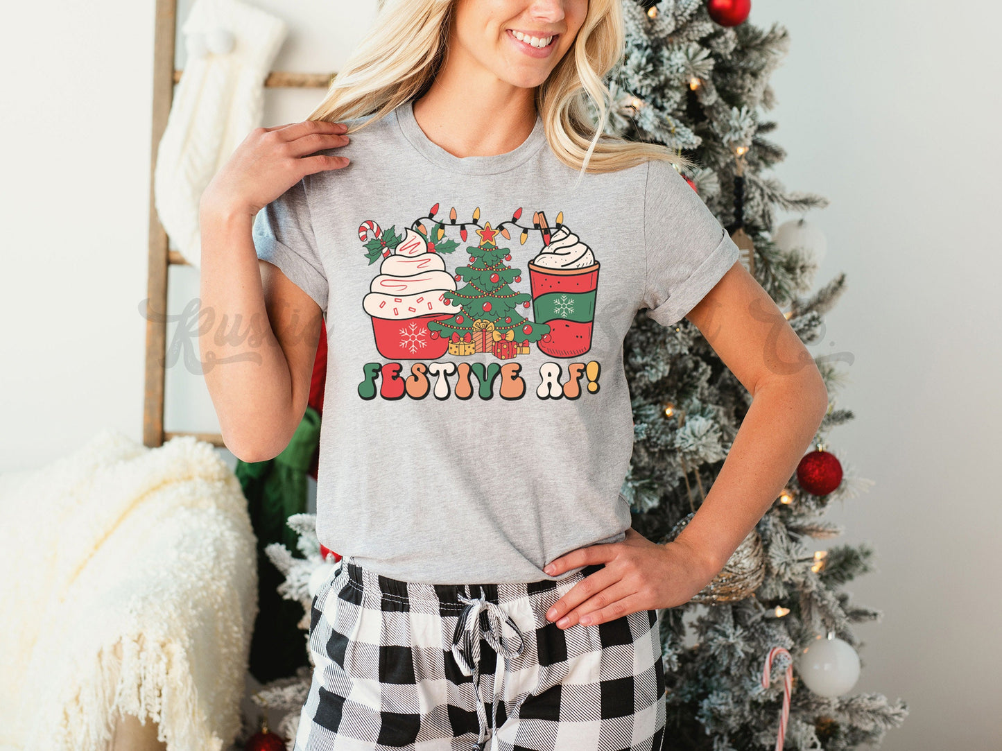 Festive AF Shirt, Funny Christmas Shirt, Matching Family Christmas Shirts, Christmas Tee, Holiday Shirt, Women's Christmas,