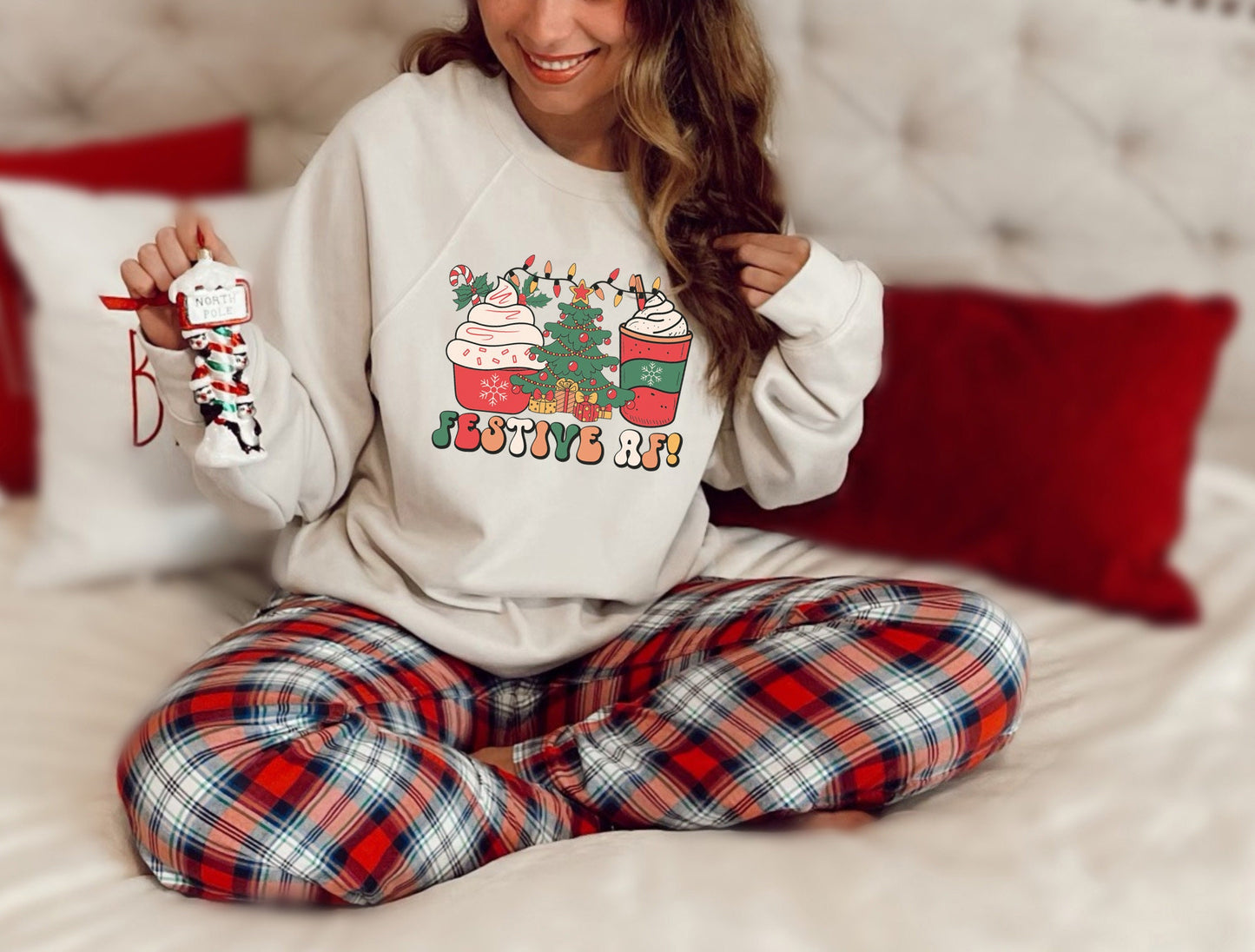 Festive AF shirt, Funny Christmas Sweatshirt, Christmas Sweatshirt, Holiday Sweater, Women's Christmas Sweater, Family Christmas Sweatshirt