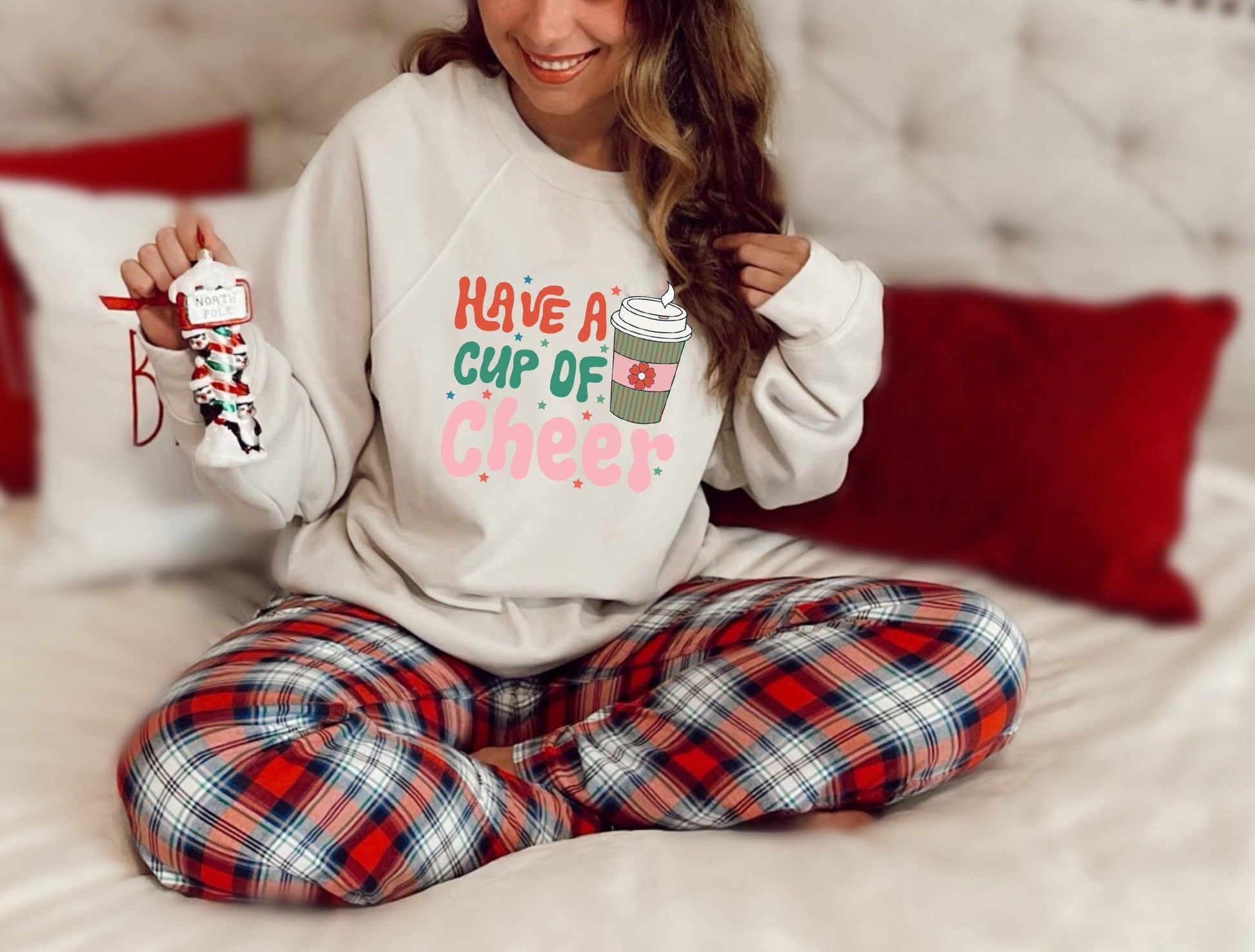 Have a cup of cheer shirt, Christmas Coffee Shirt, Christmas Sweatshirt, Holiday Sweater, Women's Christmas Sweater