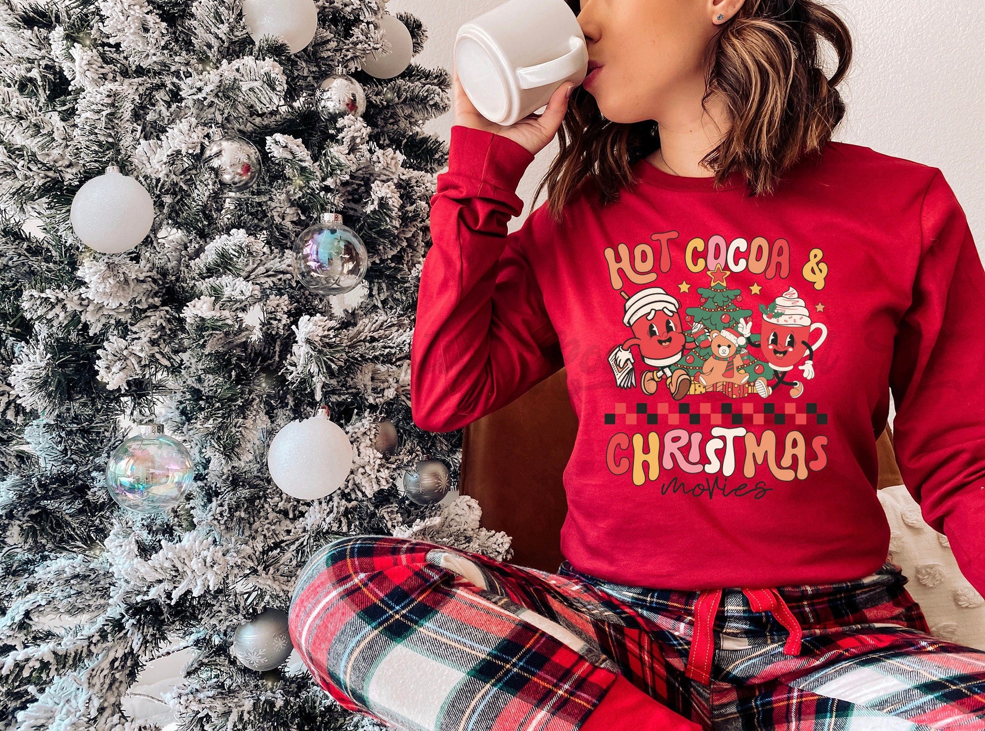 Christmas Movies Shirt, Coffee Christmas Shirt, Women's Christmas Shirt, Matching Family Christmas Shirts, Christmas Long Sleeve