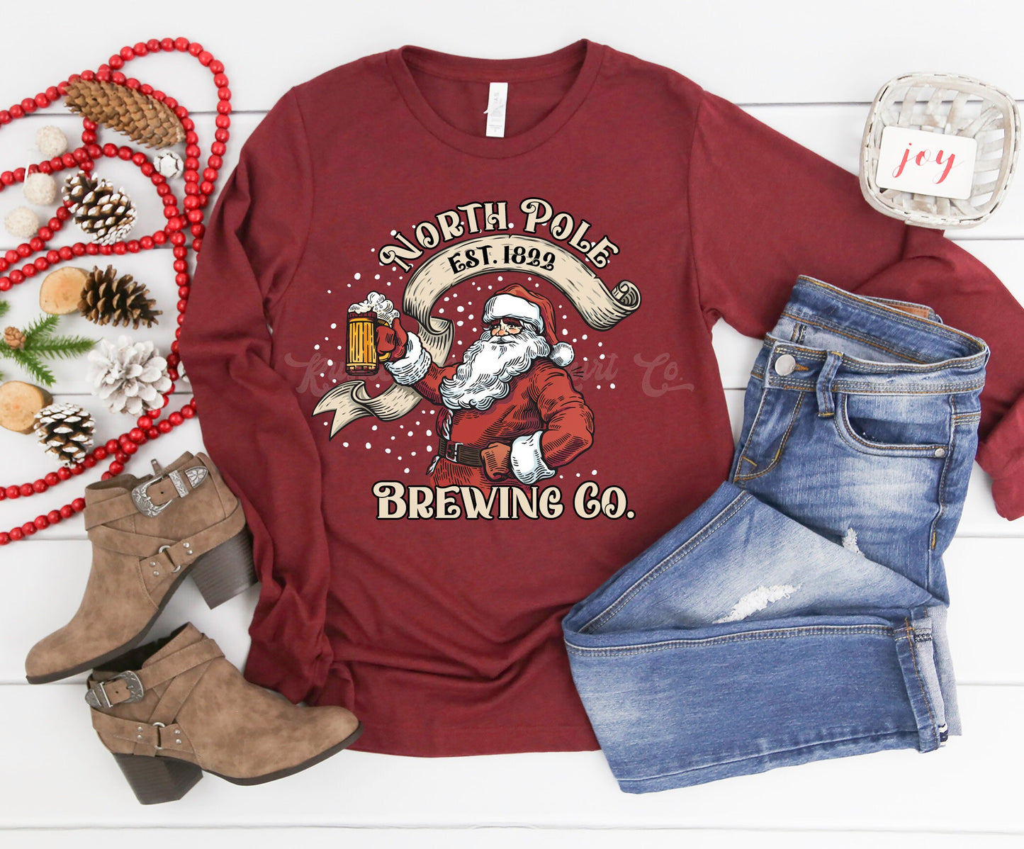 North Pole Brewing Co Shirt, Funny Christmas Shirt, Women's Christmas Shirt, Matching Family Christmas Shirts, Christmas Long Sleeve