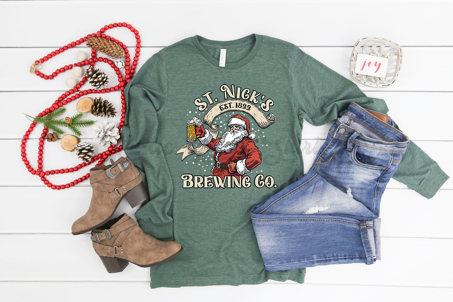 St Nicks Brewing Co Shirt, Funny Christmas Shirt, Women's Christmas Shirt, Matching Family Christmas Shirts, Christmas Long Sleeve