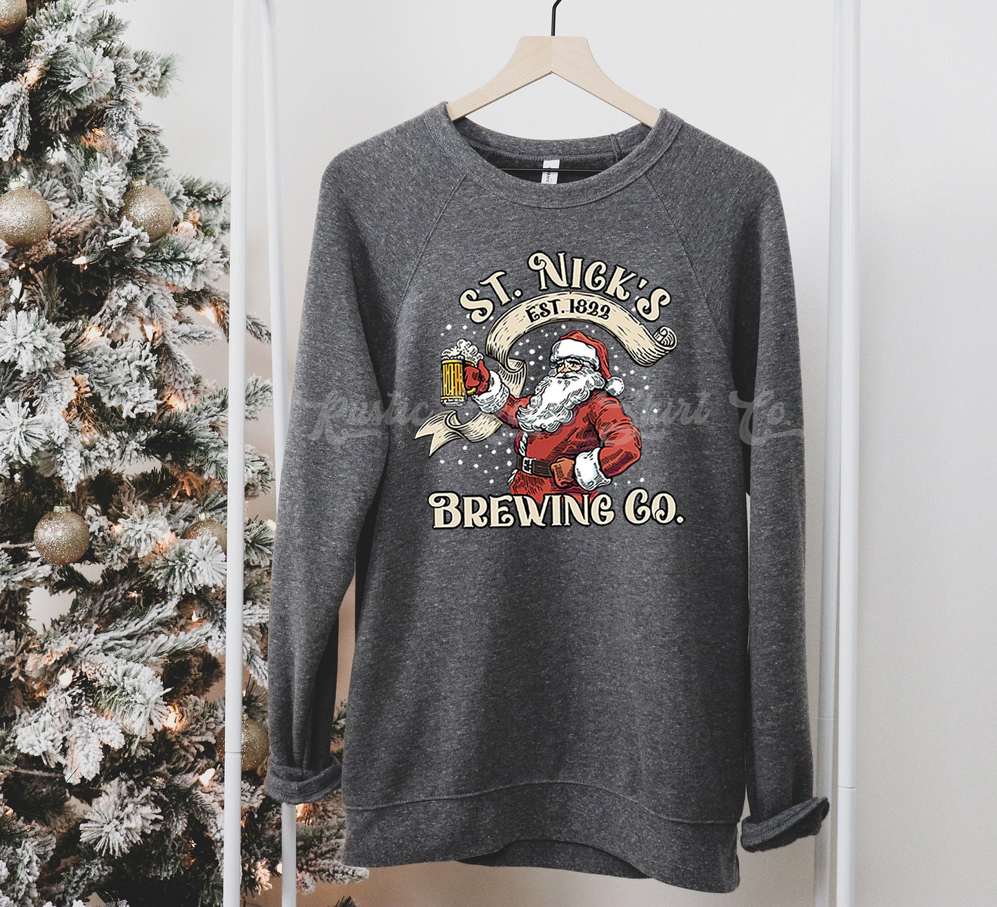St Nicks Brewing Co Sweatshirt, Funny Christmas Shirt, Christmas Sweatshirt, Holiday Sweater, Women's Christmas Sweater