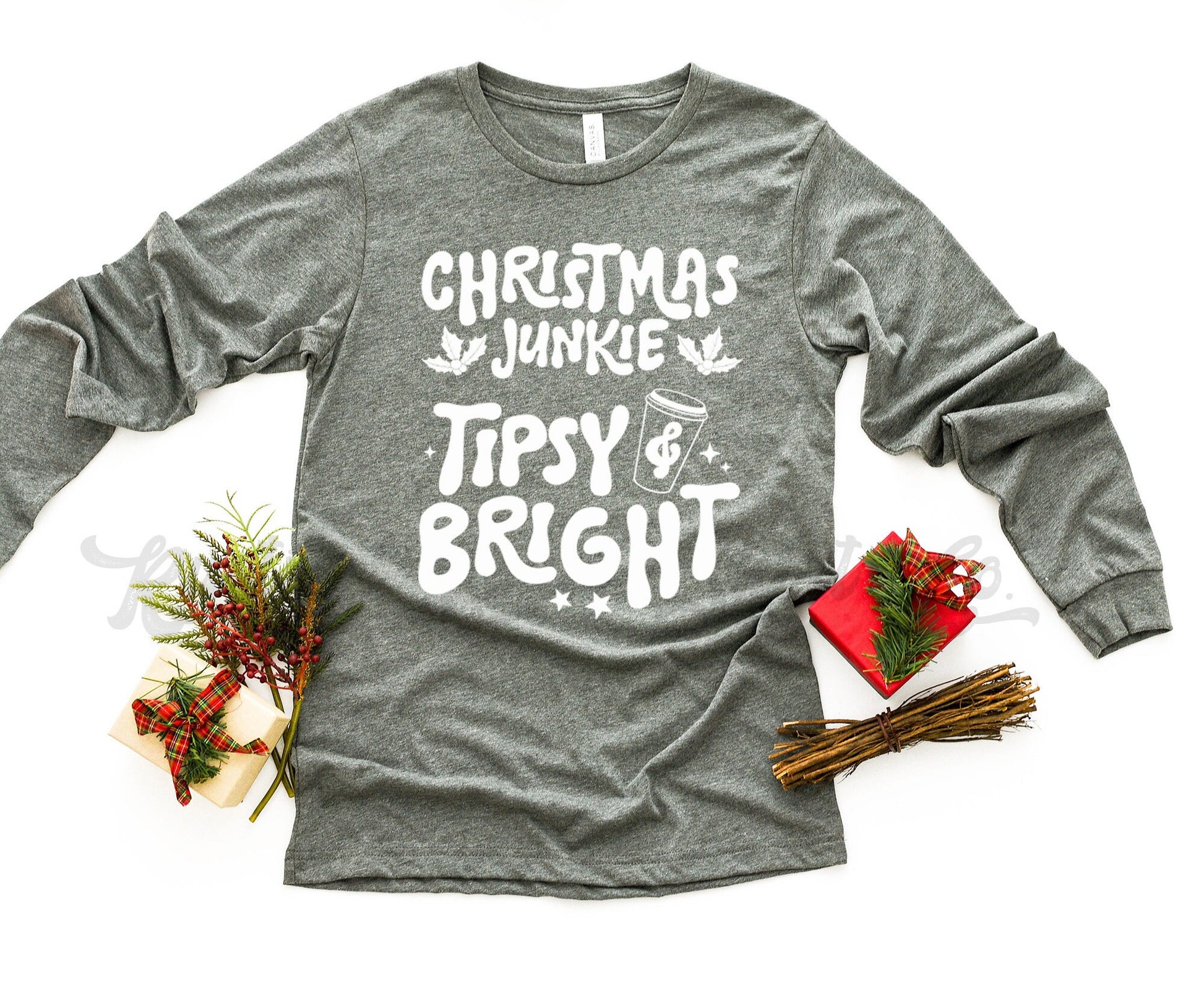 Christmas Junkie, Funny Christmas Shirt, Women's Christmas Shirt, Matching Family Christmas Shirts, Christmas Long Sleeve