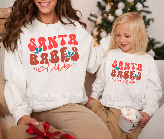 Santa Babes Club Sweatshirt, Family Christmas Sweatshirts, Toddler Christmas Sweatshirt, Kids Christmas Sweatshirt