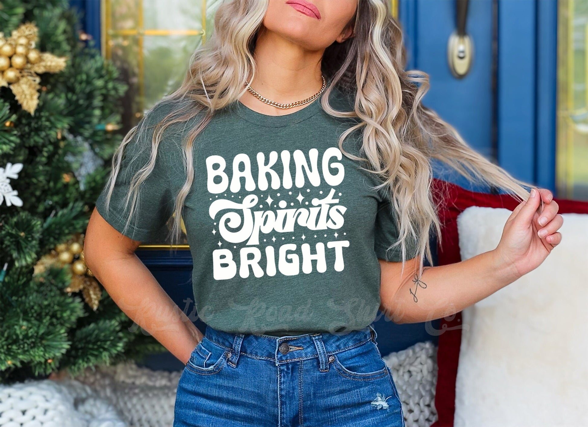 Baking Spirits Bright Shirt, Family Christmas Shirts, Christmas Cookie Shirt, Christmas Tee, Holiday Shirt, Women's Christmas Shirt,