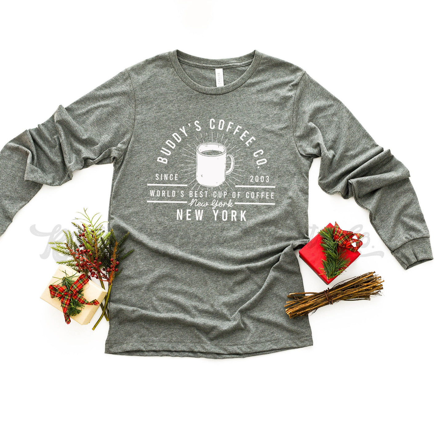 Elf Christmas Shirt, Coffee Christmas Shirt, Women's Christmas Shirt, Matching Family Christmas Shirts, Christmas Long Sleeve