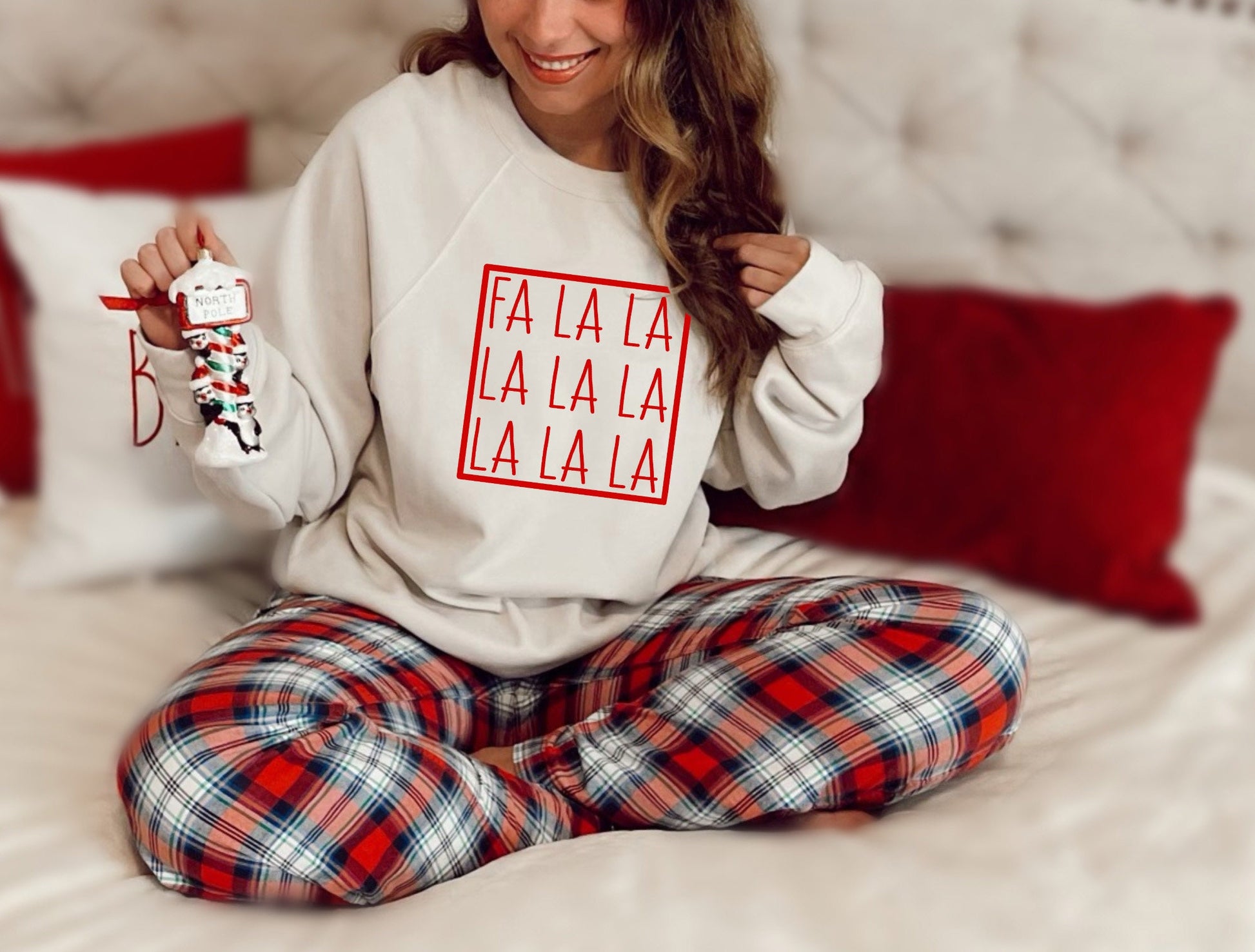 Falala Sweatshirt, Christmas Sweatshirt, Christmas Wishes Shirt, Holiday Sweater, Women's Christmas Sweater, Family Christmas Sweatshirt