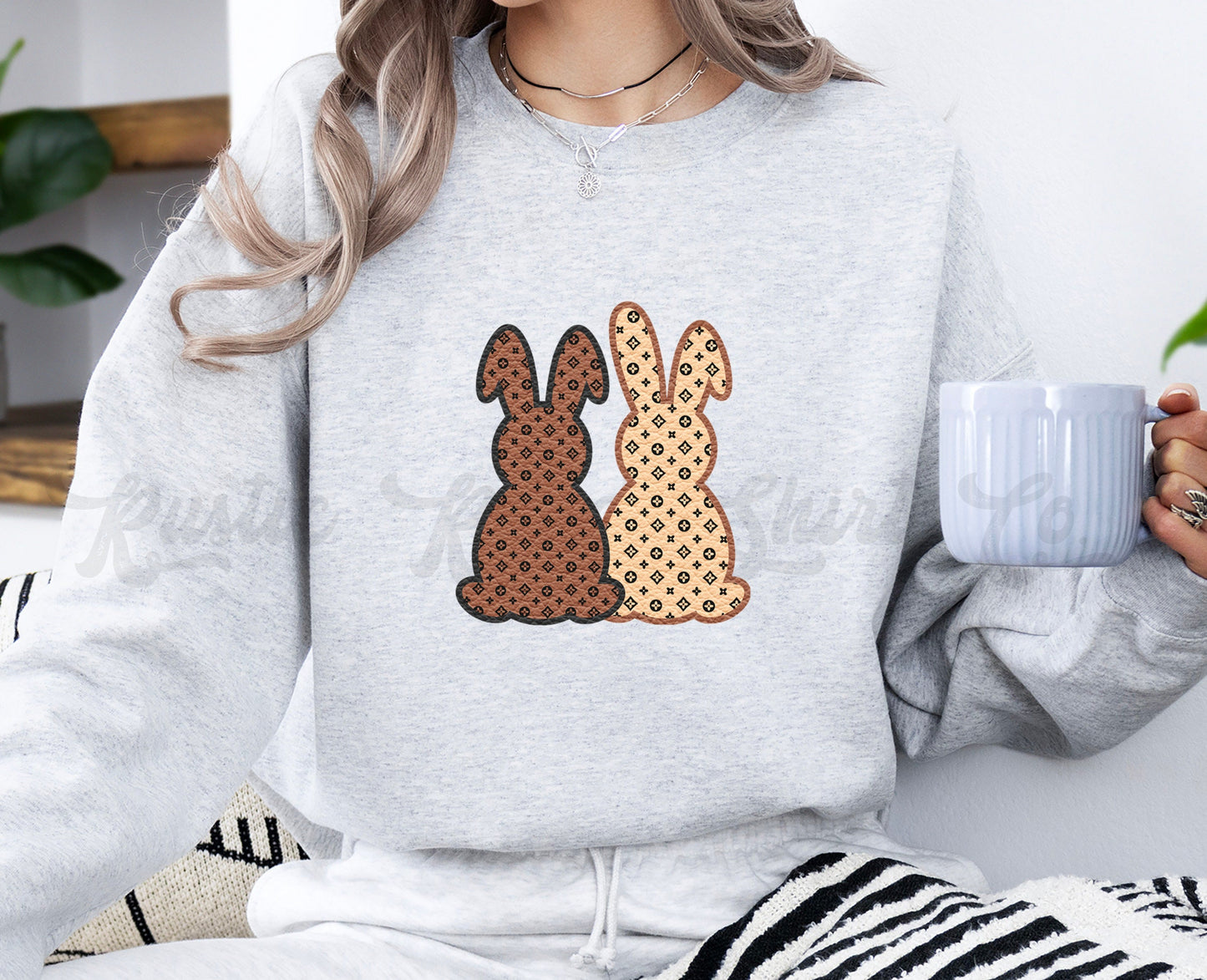 Easter Sweatshirt Women, Easter Crewneck, Bunny Sweatshirt, Jesus Sweatshirt, Teacher Easter Shirt 154