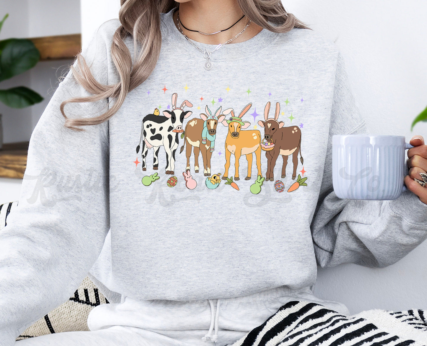 Easter Sweatshirt Women, Easter Crewneck, Bunny Sweatshirt, Jesus Sweatshirt, Teacher Easter Shirt 151
