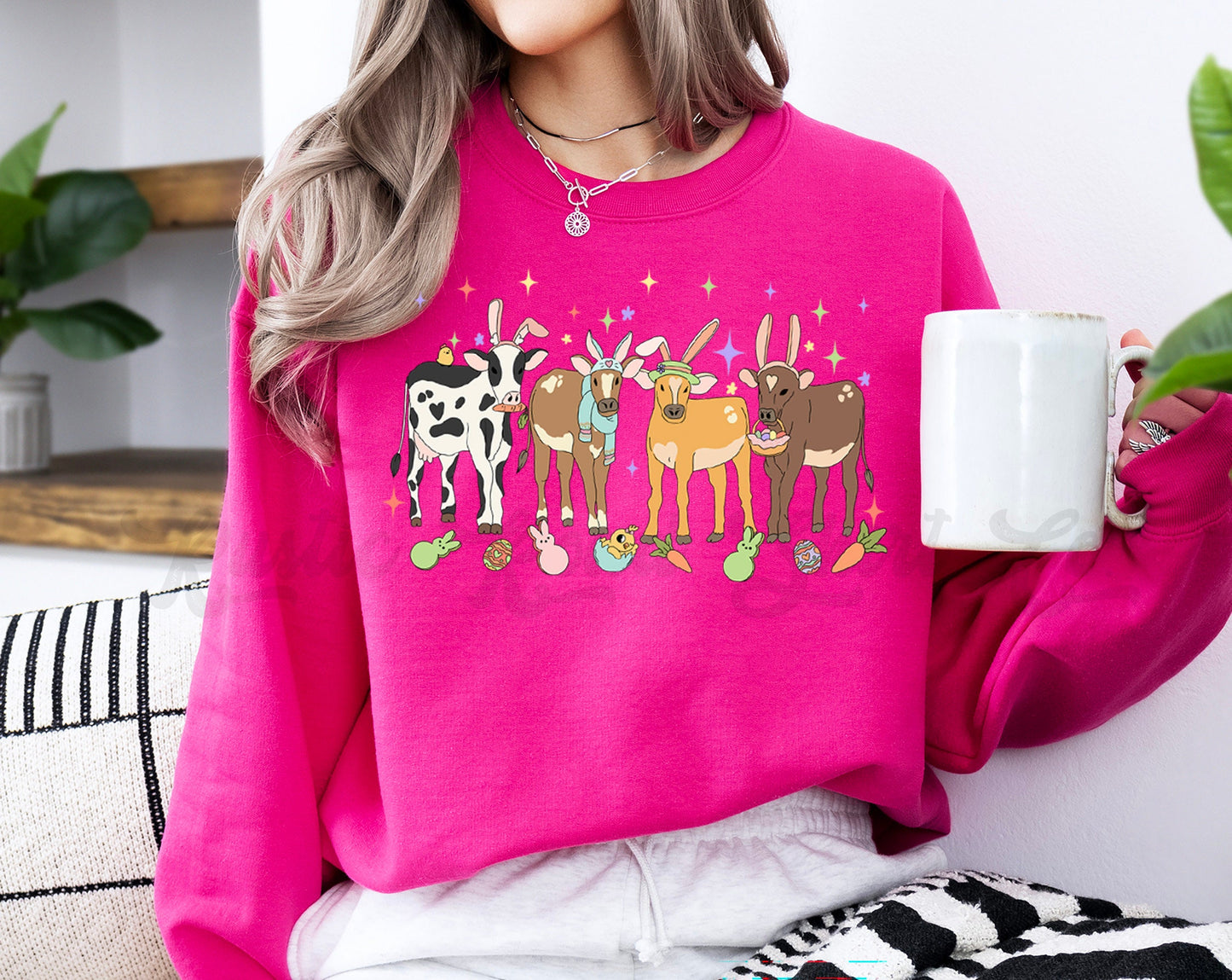Easter Sweatshirt Women, Easter Crewneck, Bunny Sweatshirt, Jesus Sweatshirt, Teacher Easter Shirt 151