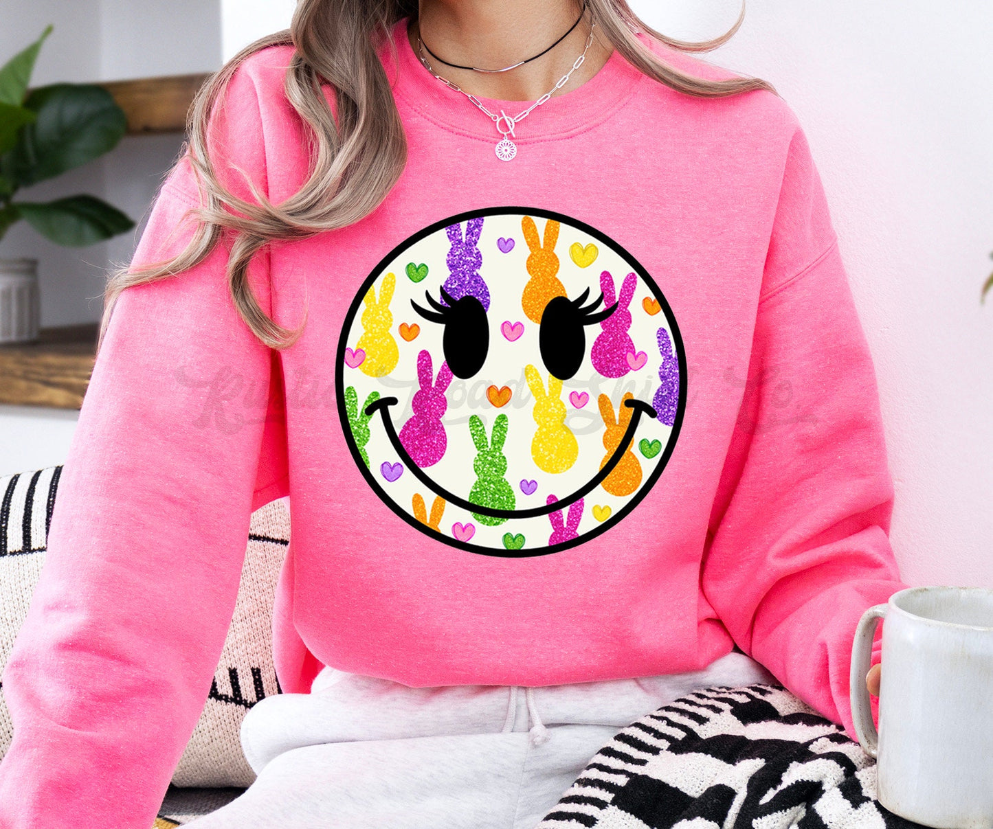 Easter Sweatshirt Women, Easter Crewneck, Bunny Sweatshirt, Jesus Sweatshirt, Teacher Easter Shirt 152