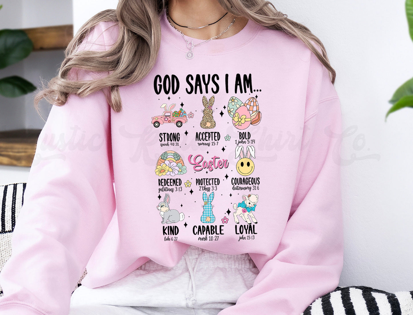 Easter Sweatshirt Women, Easter Crewneck, Bunny Sweatshirt, Jesus Sweatshirt, Teacher Easter Shirt 150