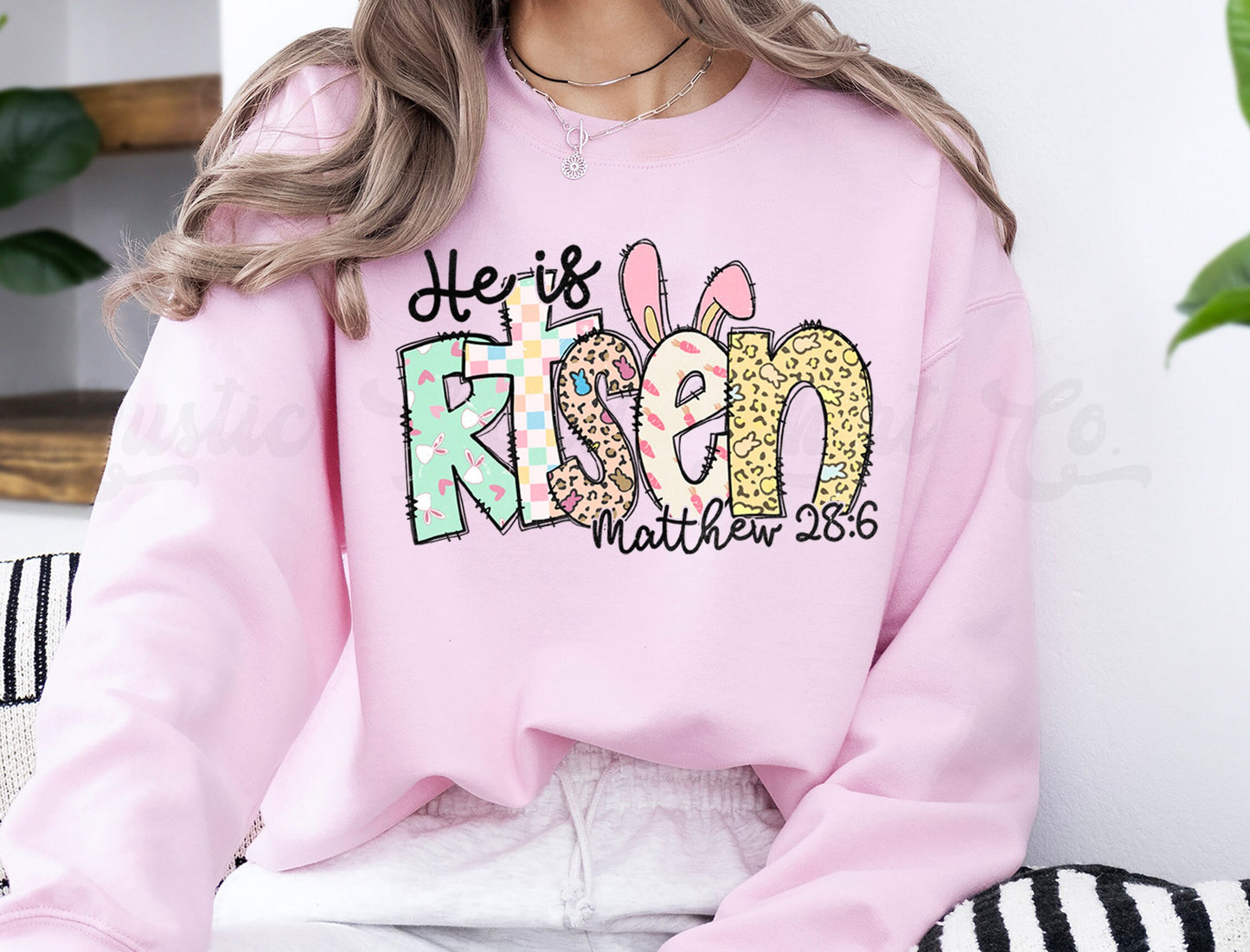 Easter Sweatshirt Women, Easter Crewneck, Bunny Sweatshirt, Jesus Sweatshirt, Teacher Easter Shirt 148