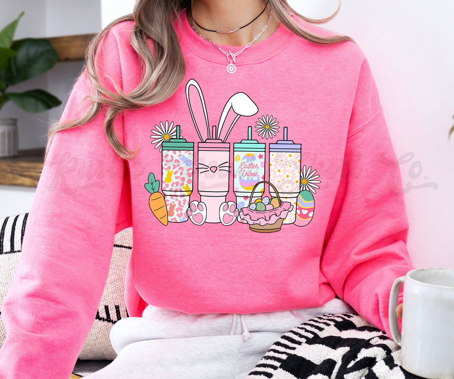 Easter Sweatshirt Women, Easter Mug Shirt, Easter Crewneck, Bunny Sweatshirt, Jesus Sweatshirt, Teacher Easter Shirt 158