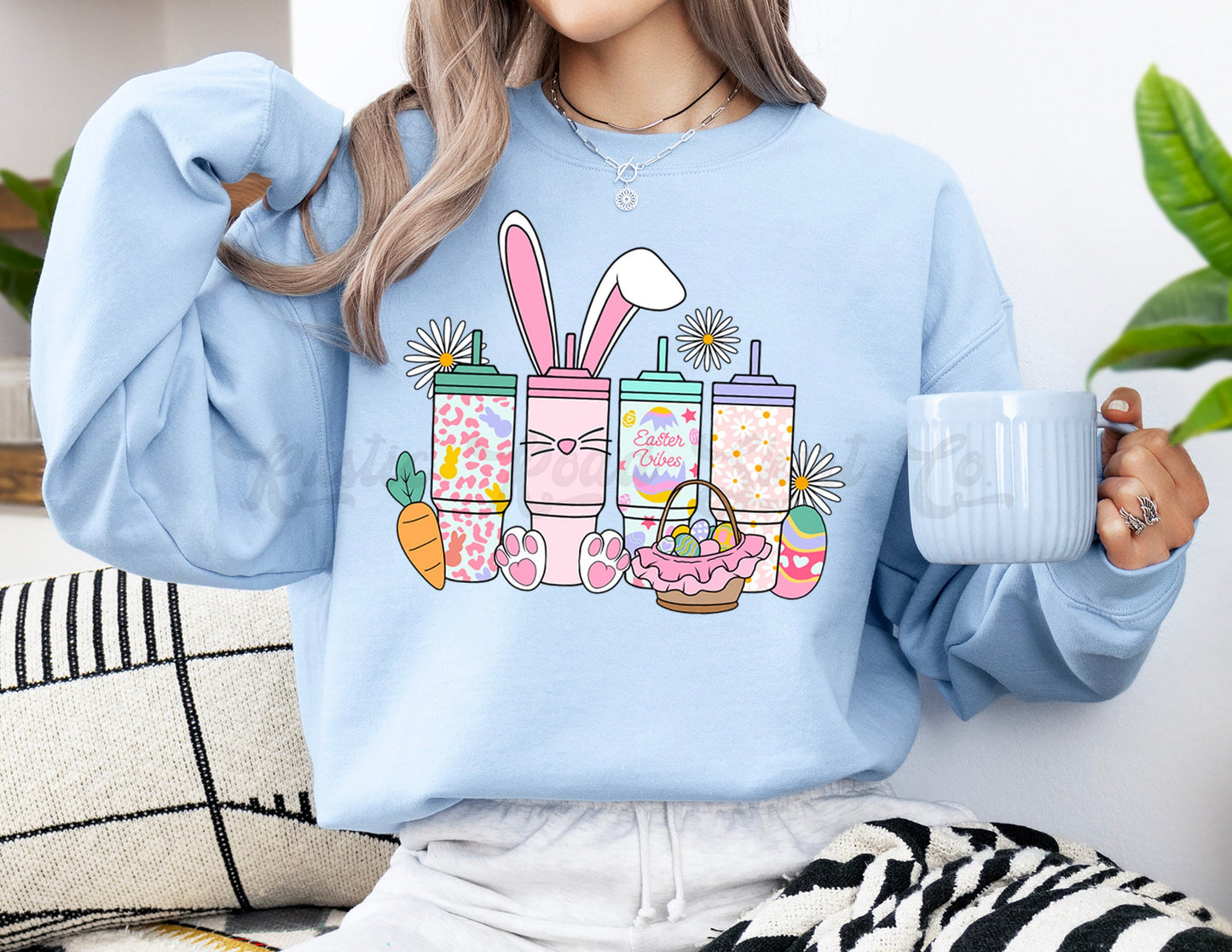 Easter Sweatshirt Women, Easter Mug Shirt, Easter Crewneck, Bunny Sweatshirt, Jesus Sweatshirt, Teacher Easter Shirt 158